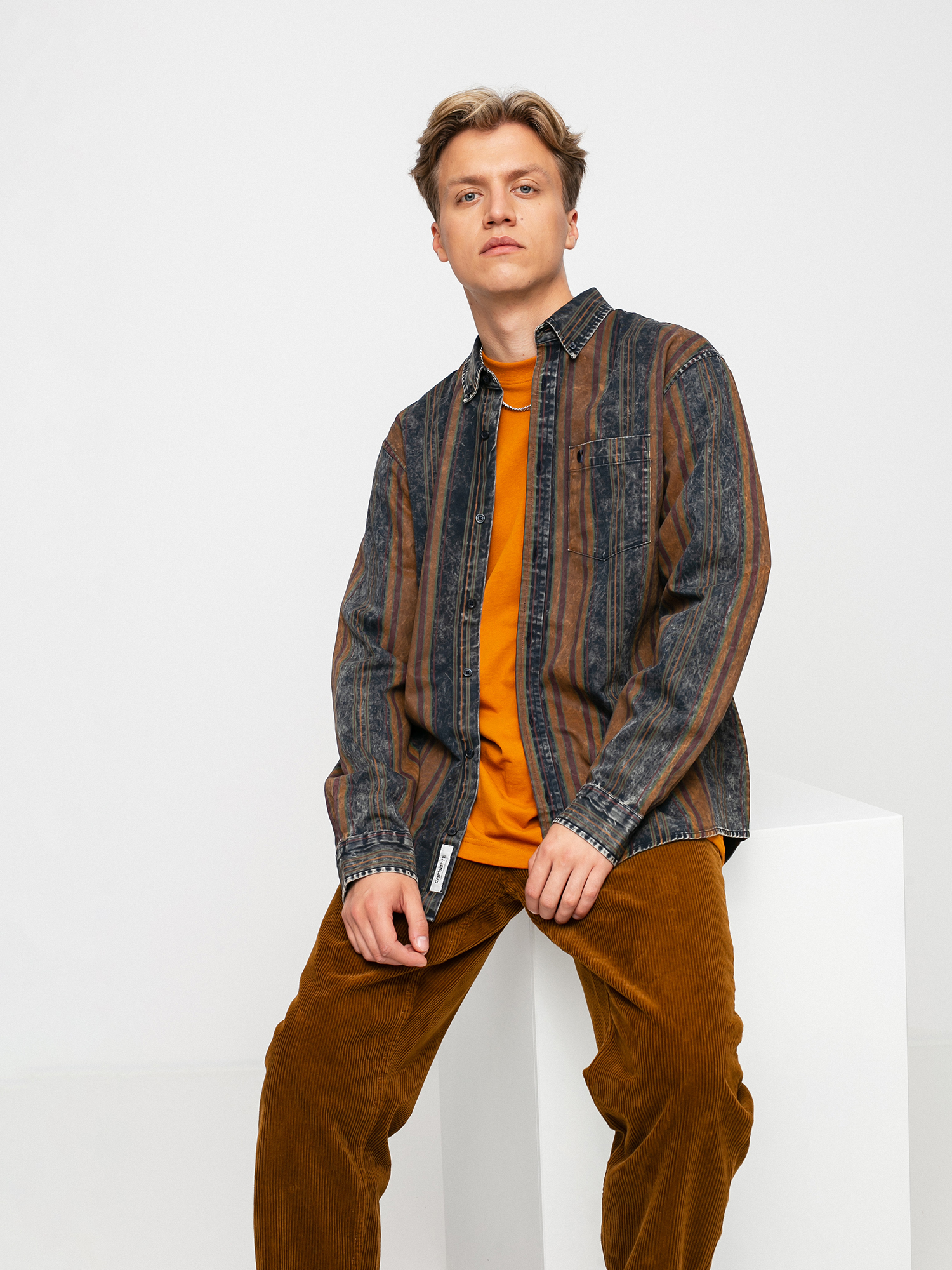 Koszula Carhartt WIP Maynard (maynard stripe tawny/dark navy)