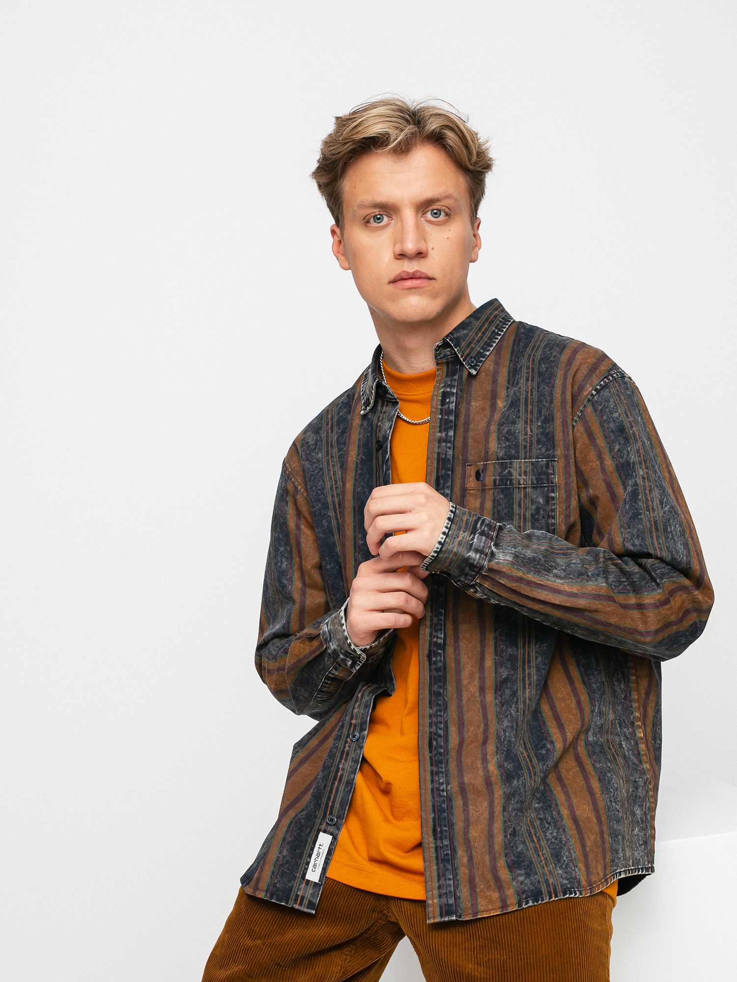 Koszula Carhartt WIP Maynard (maynard stripe tawny/dark navy)
