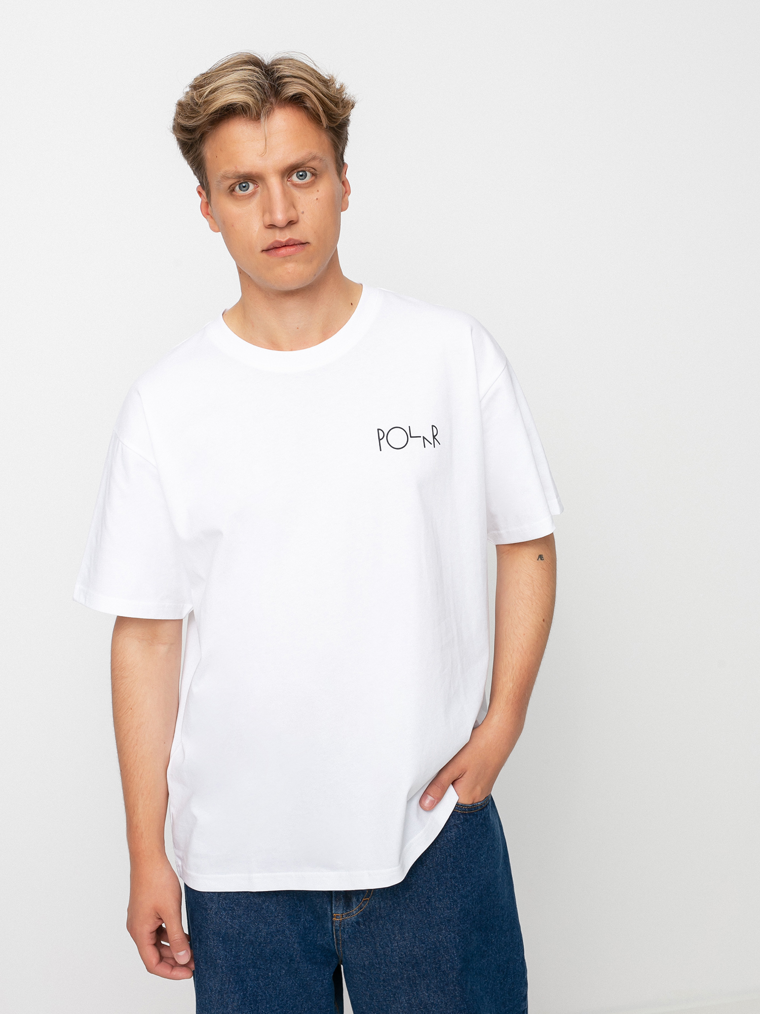 T-shirt Polar Skate Fill Logo (white)