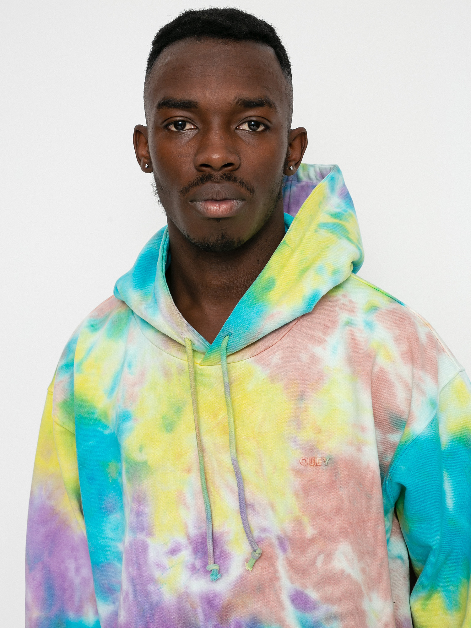 Bluza z kapturem OBEY Mini Bold Recycled Tie Dye HD (a.i. aqua multi)
