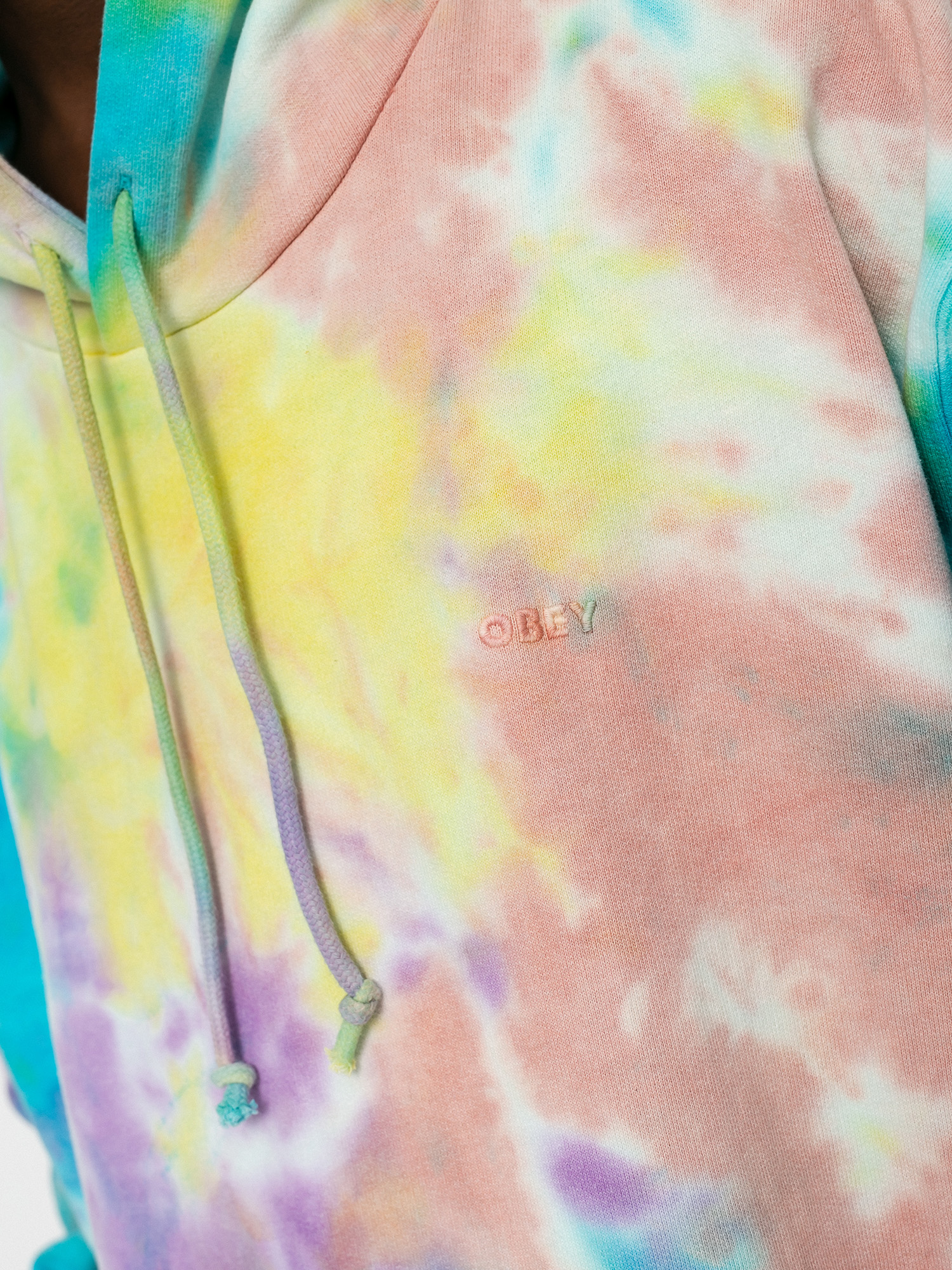 Bluza z kapturem OBEY Mini Bold Recycled Tie Dye HD (a.i. aqua multi)