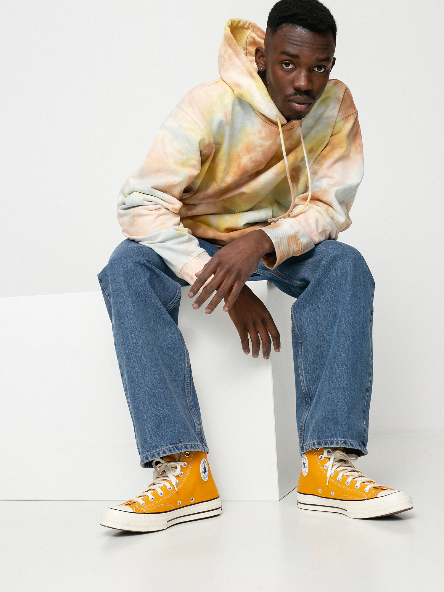 Bluza z kapturem OBEY Mini Bold Recycled Tie Dye HD (toffee multi)