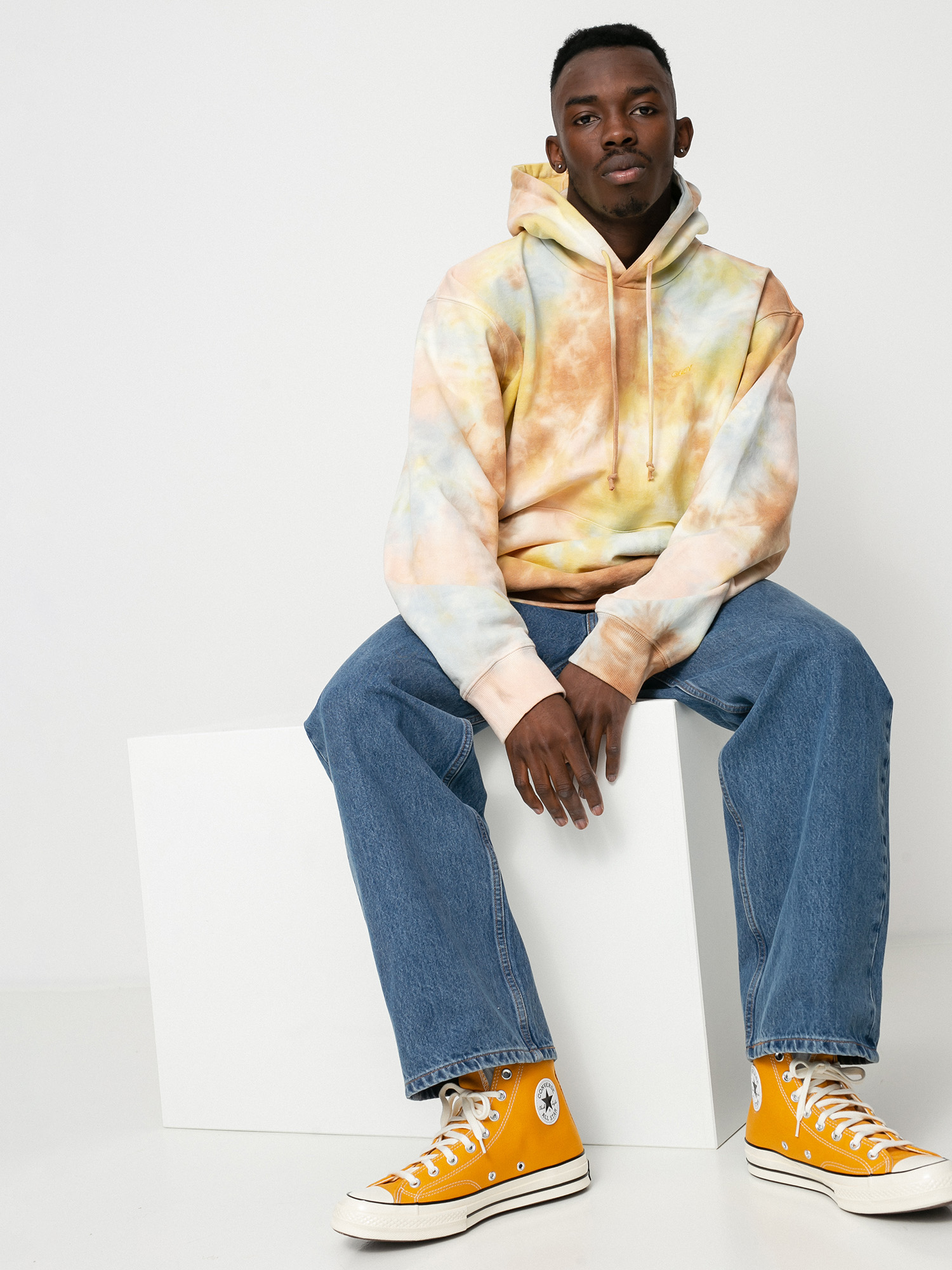 Bluza z kapturem OBEY Mini Bold Recycled Tie Dye HD (toffee multi)