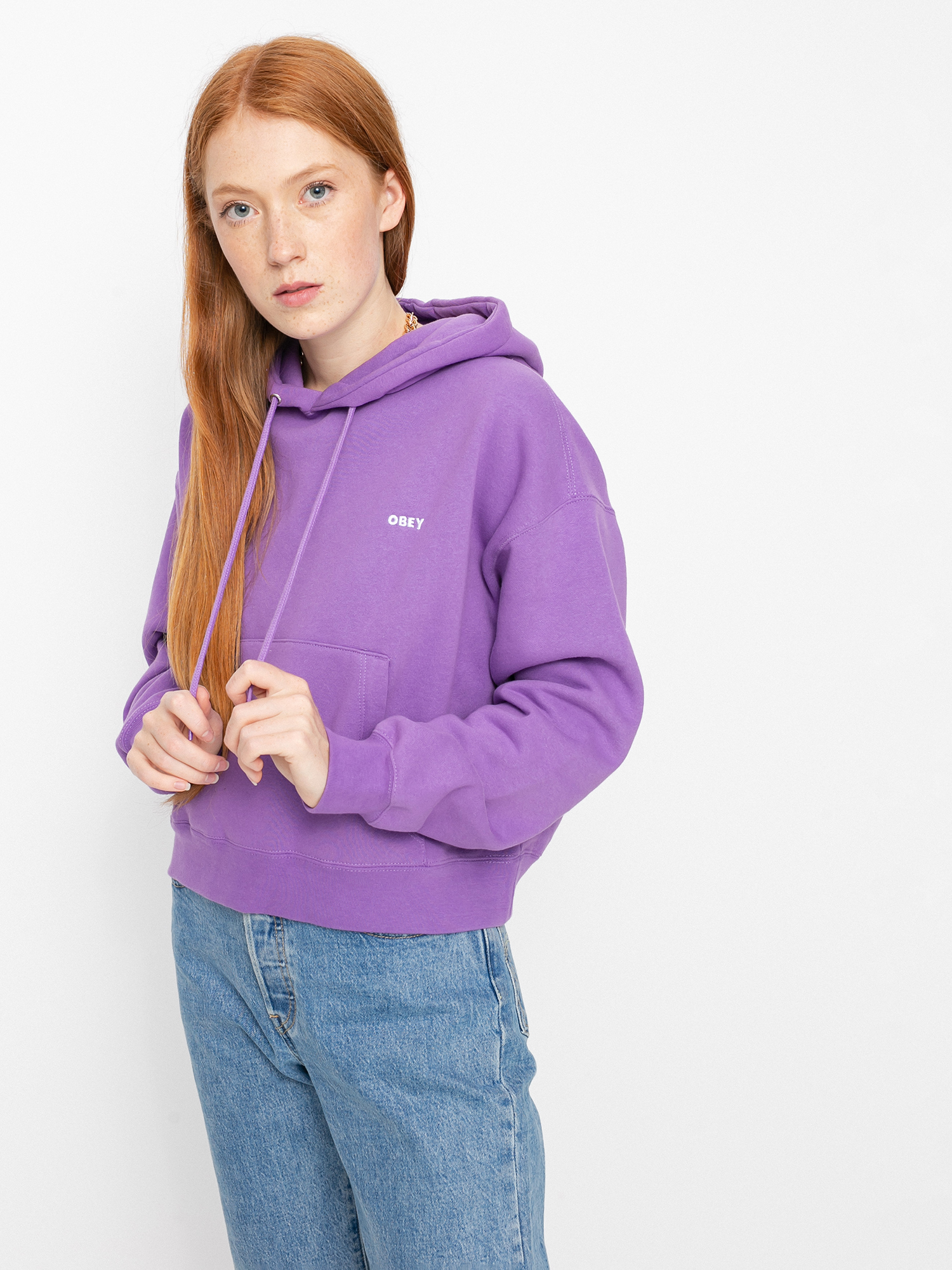 Bluza z kapturem OBEY Bold HD Wmn (orchid)