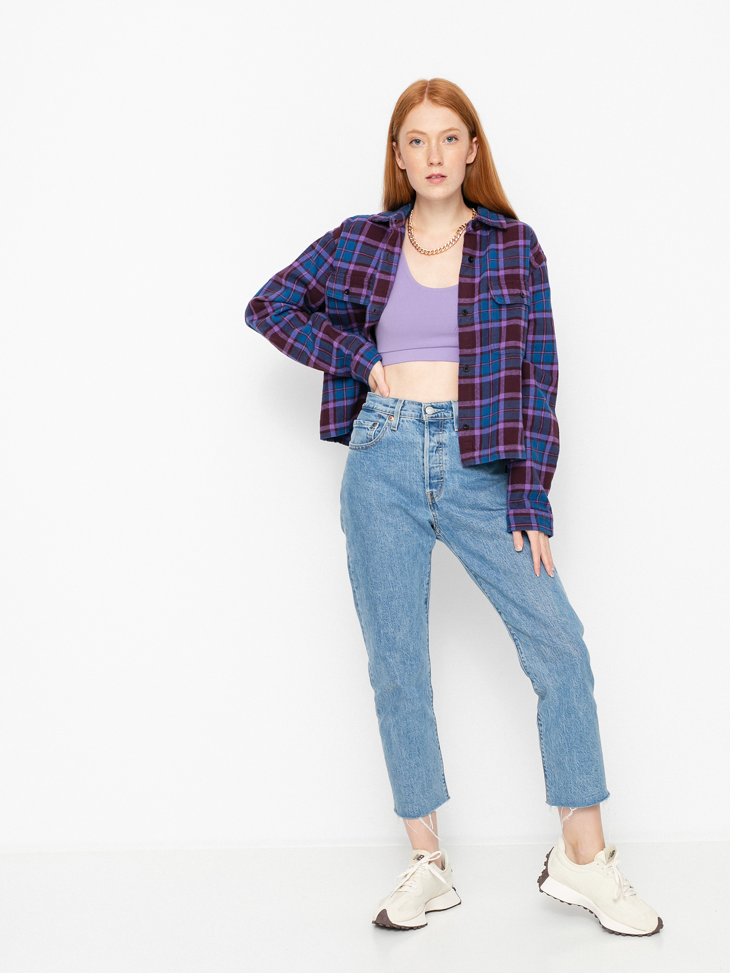 Koszula OBEY Camille Flannel Wmn (brown multi)