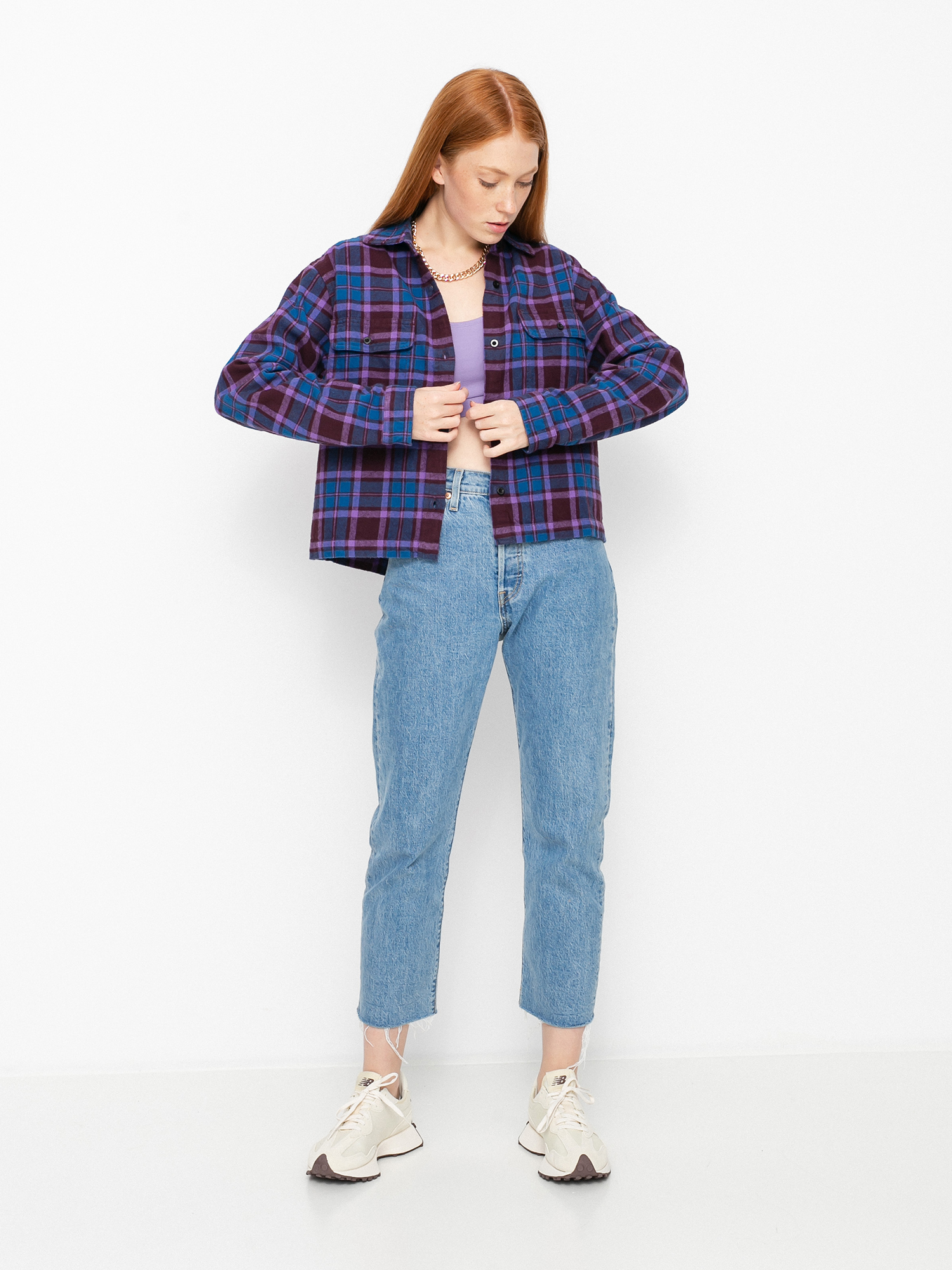 Koszula OBEY Camille Flannel Wmn (brown multi)