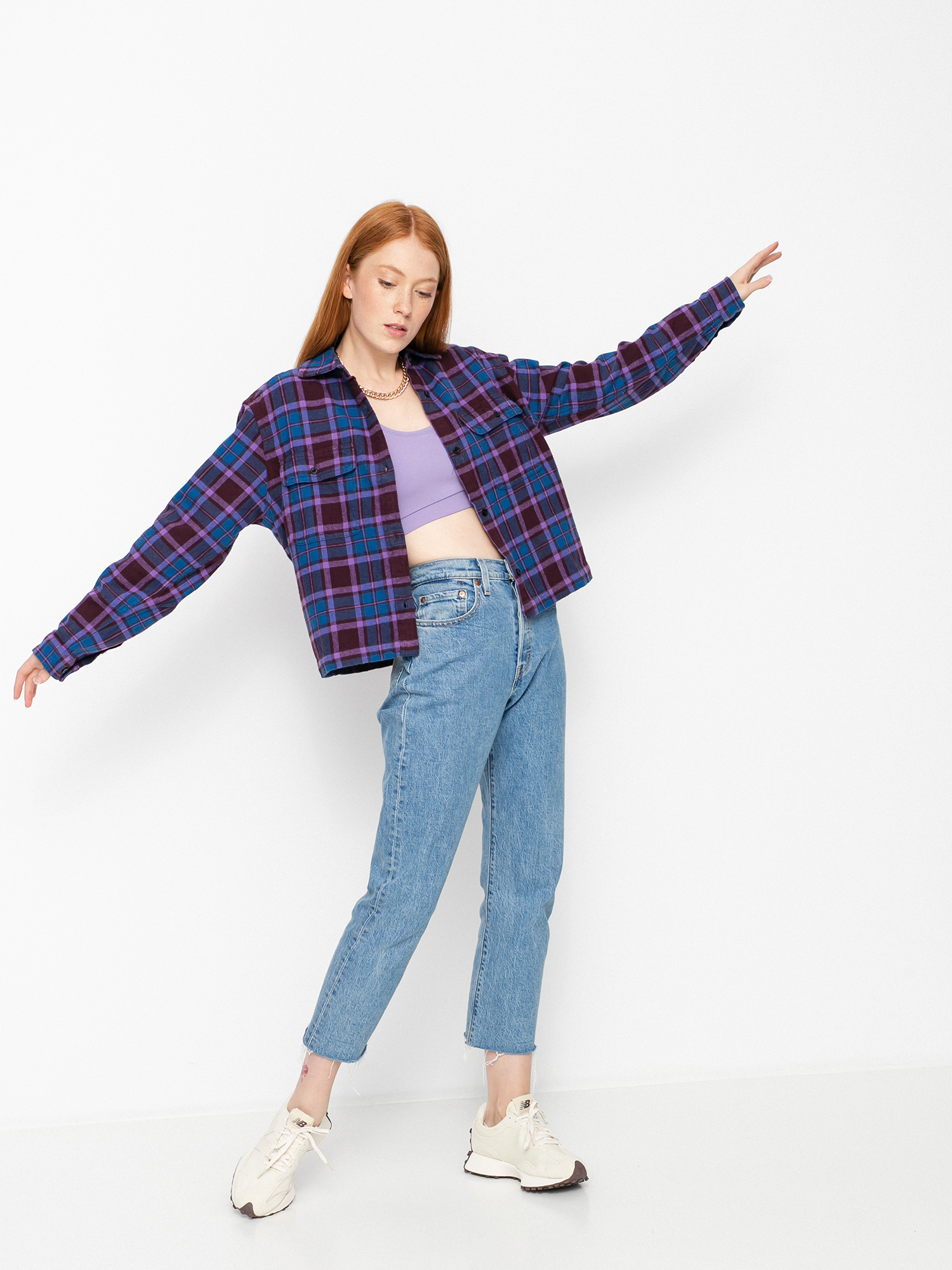Koszula OBEY Camille Flannel Wmn (brown multi)