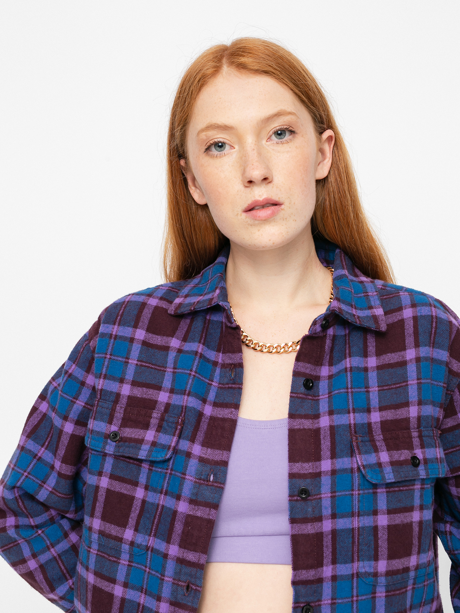 Koszula OBEY Camille Flannel Wmn (brown multi)