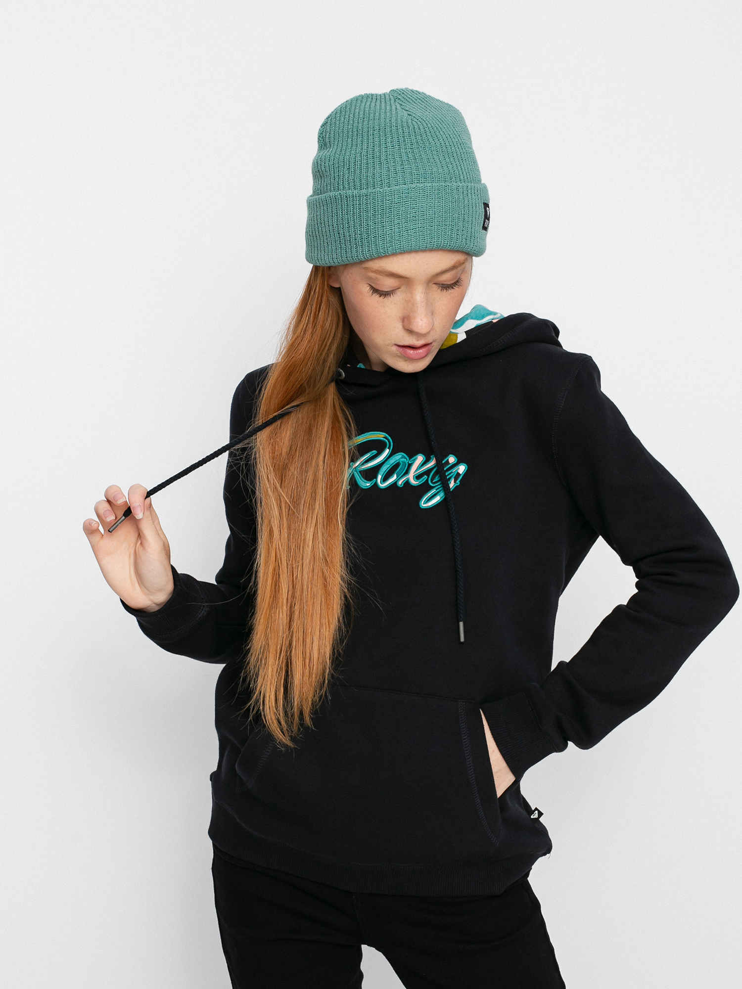 Bluza z kapturem Roxy Right On Time HD Wmn (anthracite)