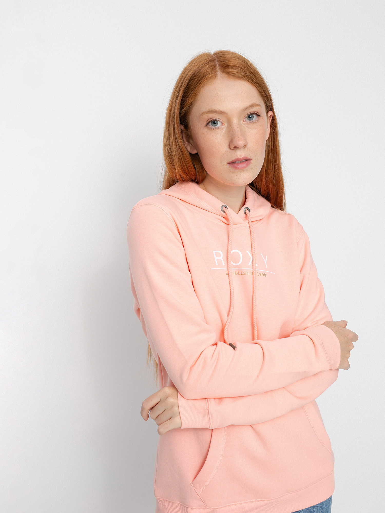 Bluza z kapturem Roxy Day Breaks Brushed A HD Wmn (peach bud)