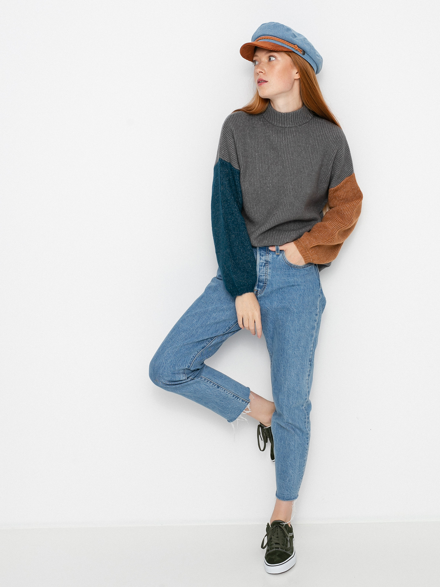 Sweter Brixton Burning Up Sweater Wmn (heather grey)