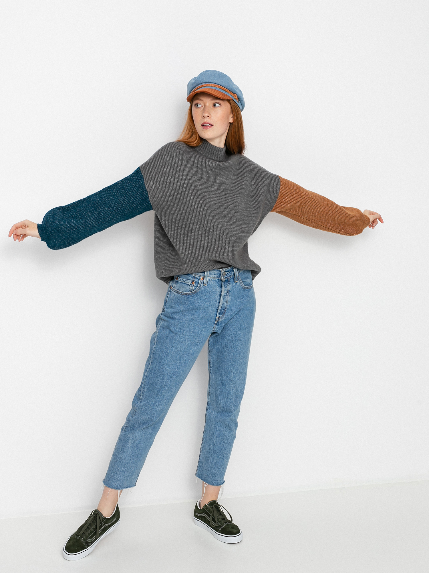 Sweter Brixton Burning Up Sweater Wmn (heather grey)