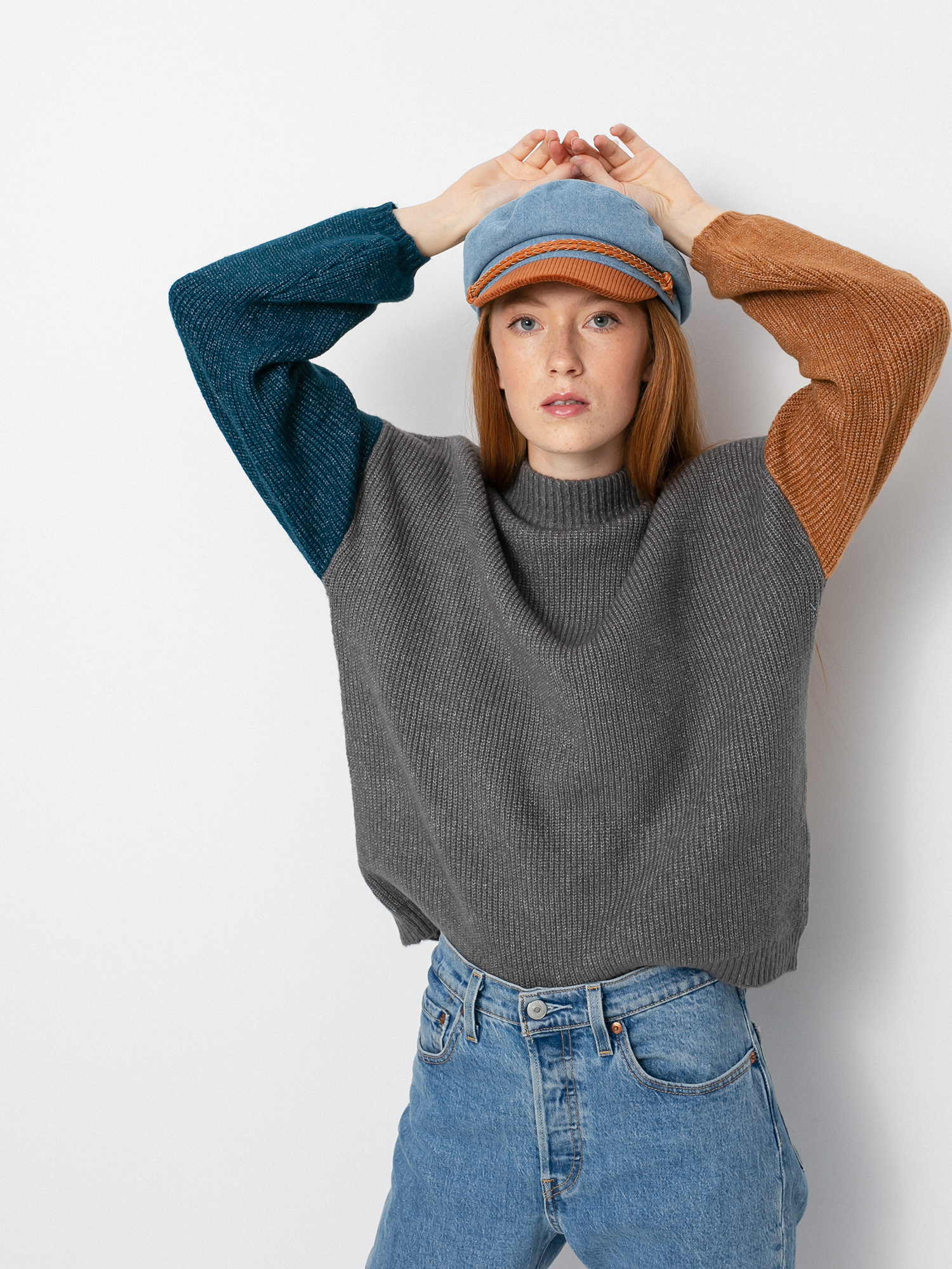 Sweter Brixton Burning Up Sweater Wmn (heather grey)