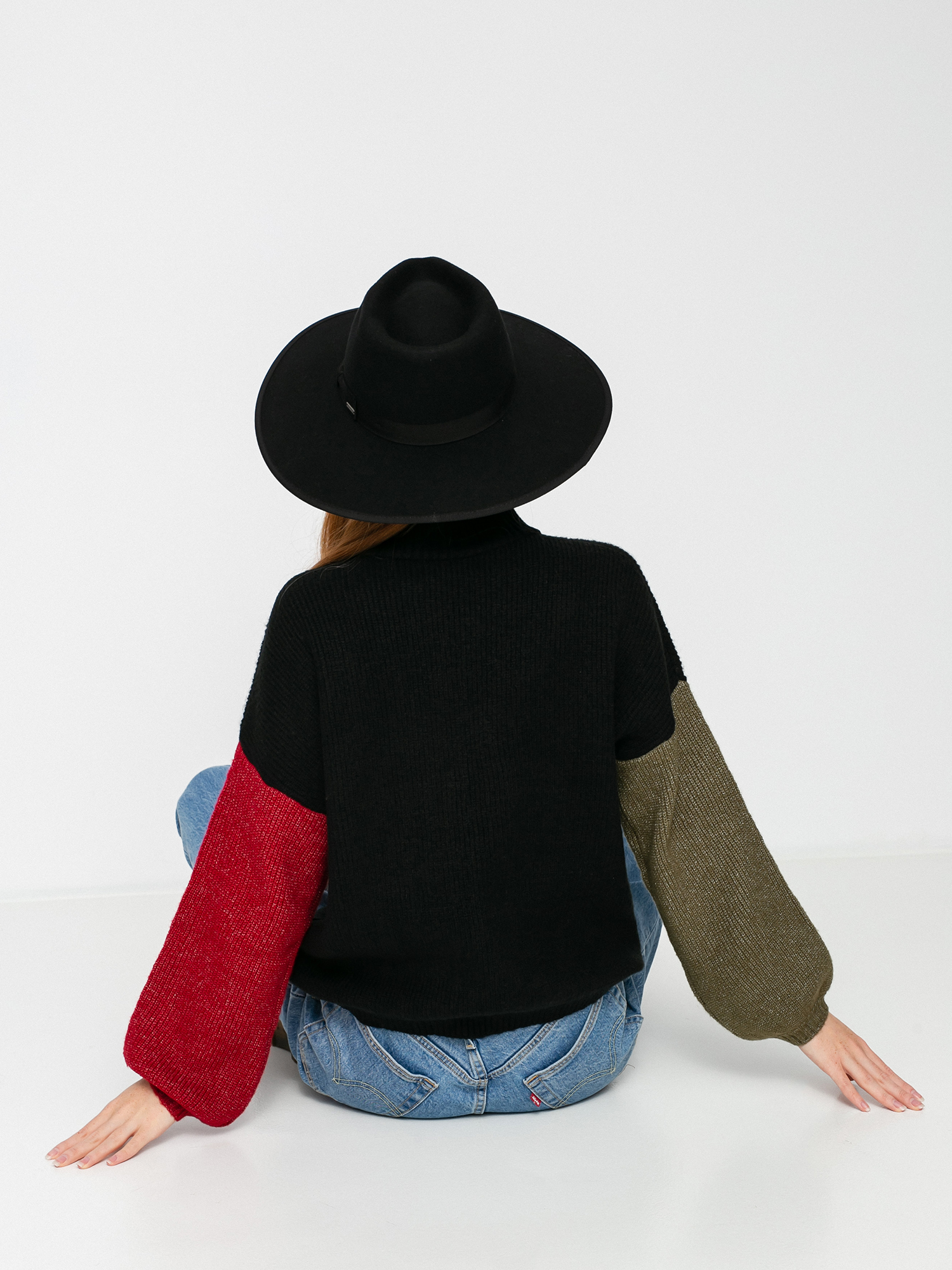 Sweter Brixton Burning Up Sweater Wmn (military olive/chili pepper)