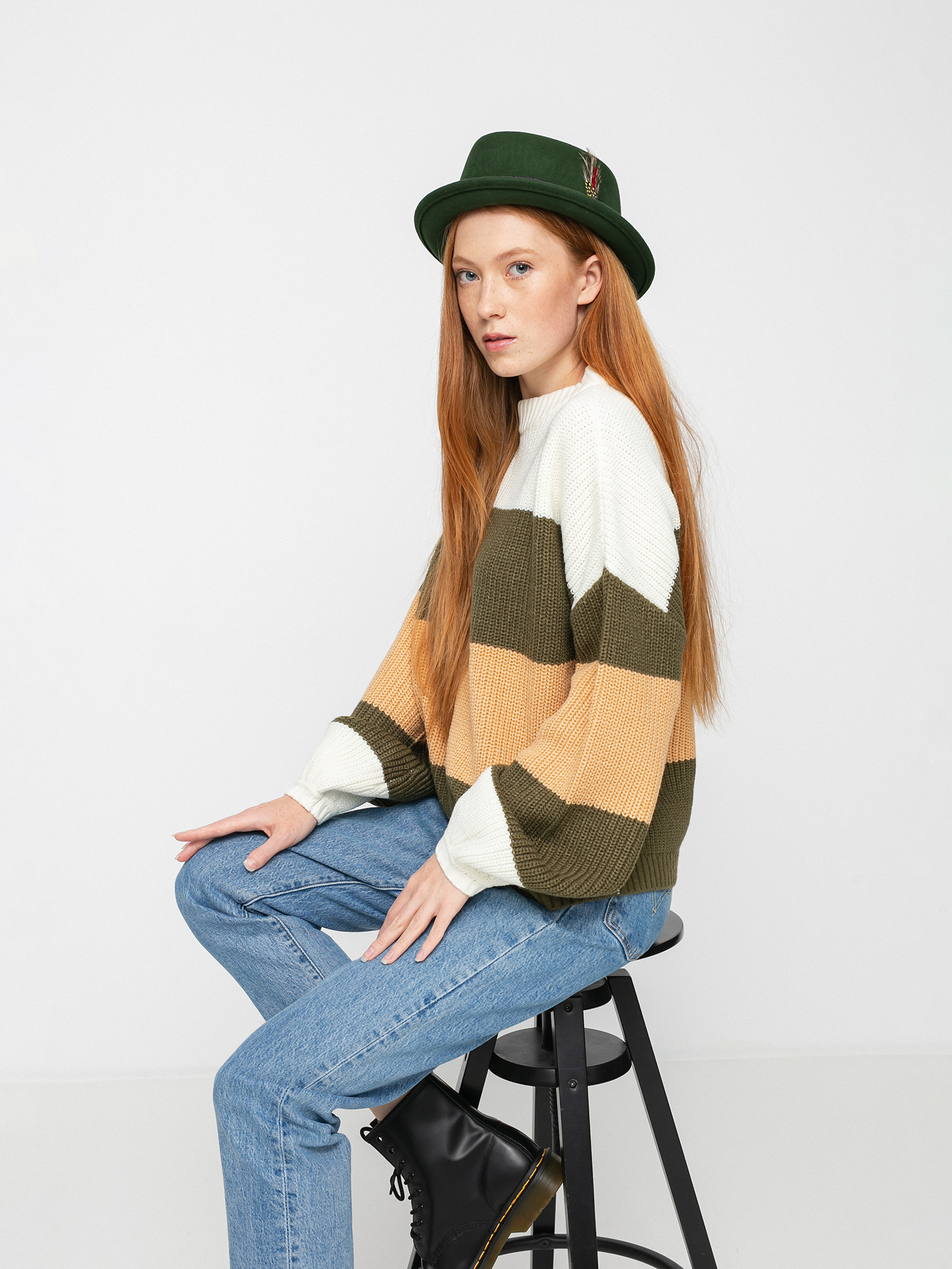 Sweter Brixton Madero Sweater Wmn (military olive)