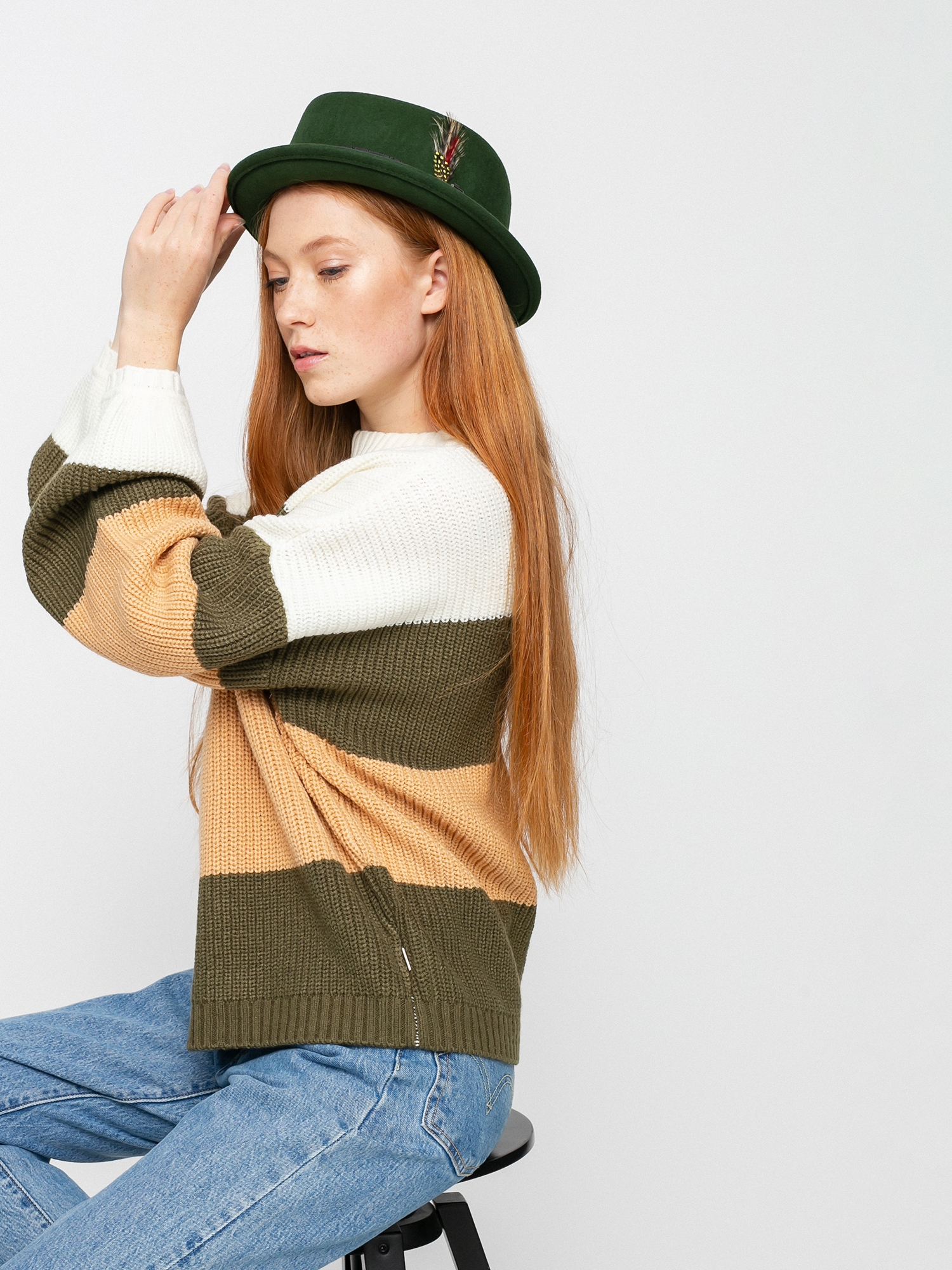 Sweter Brixton Madero Sweater Wmn (military olive)