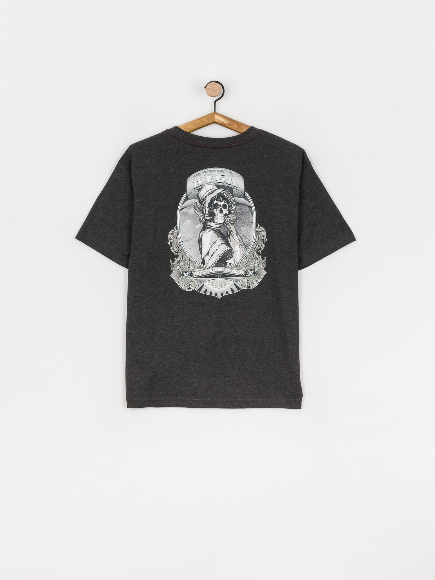 T-shirt RVCA Skull Bonnet (dark charcoal)
