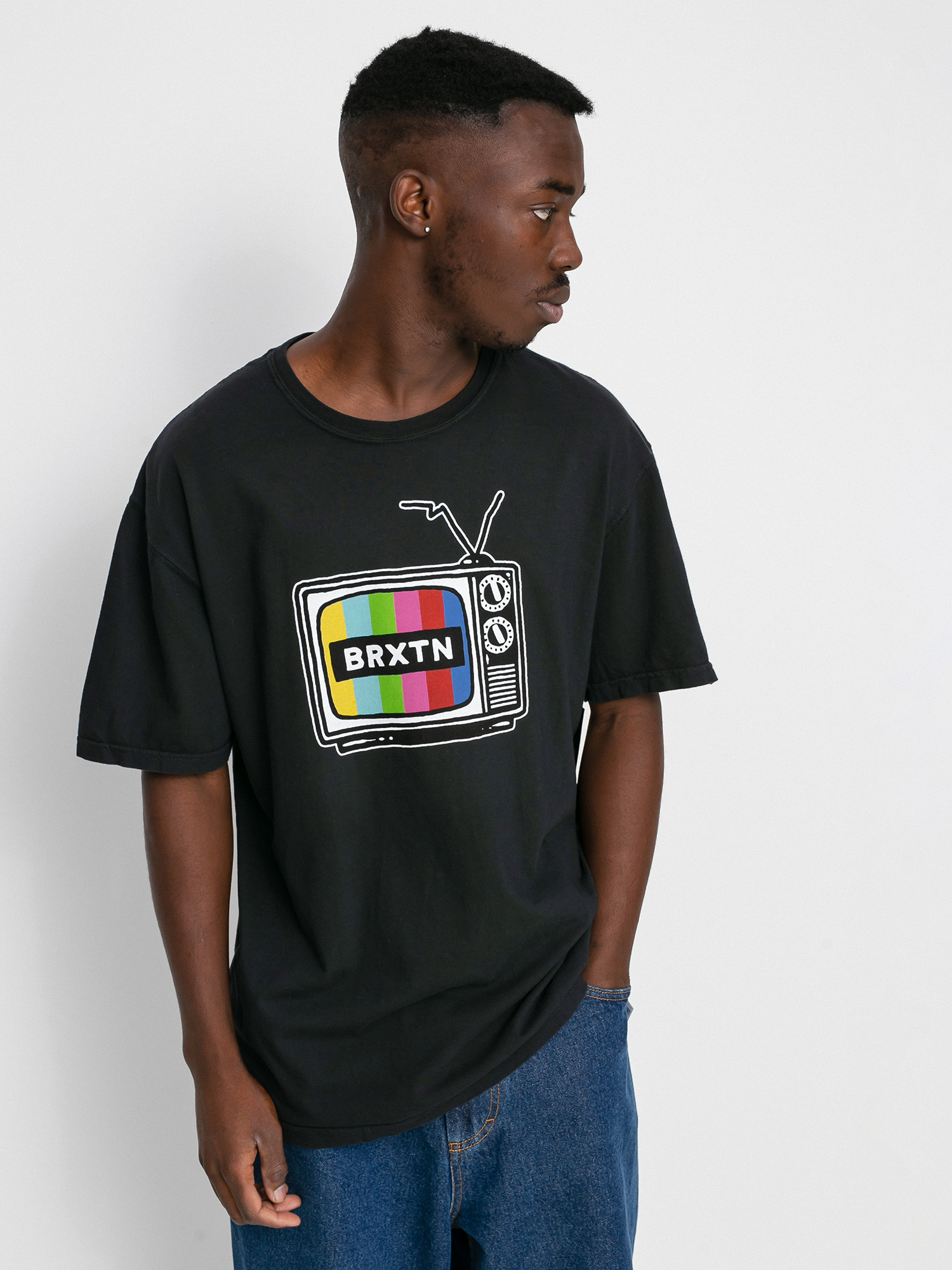 T-shirt Brixton Service Stt (black garment dye)