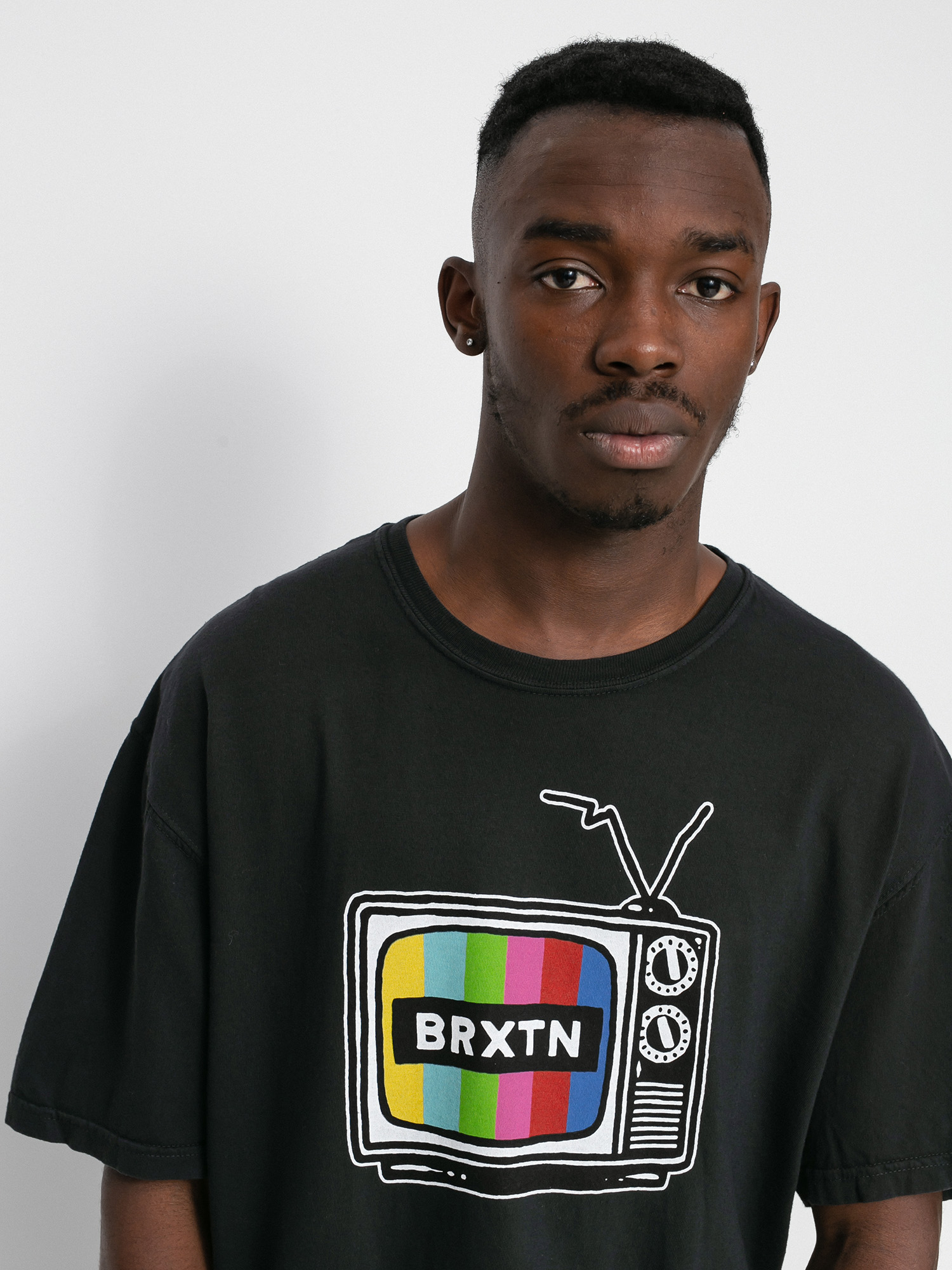 T-shirt Brixton Service Stt (black garment dye)