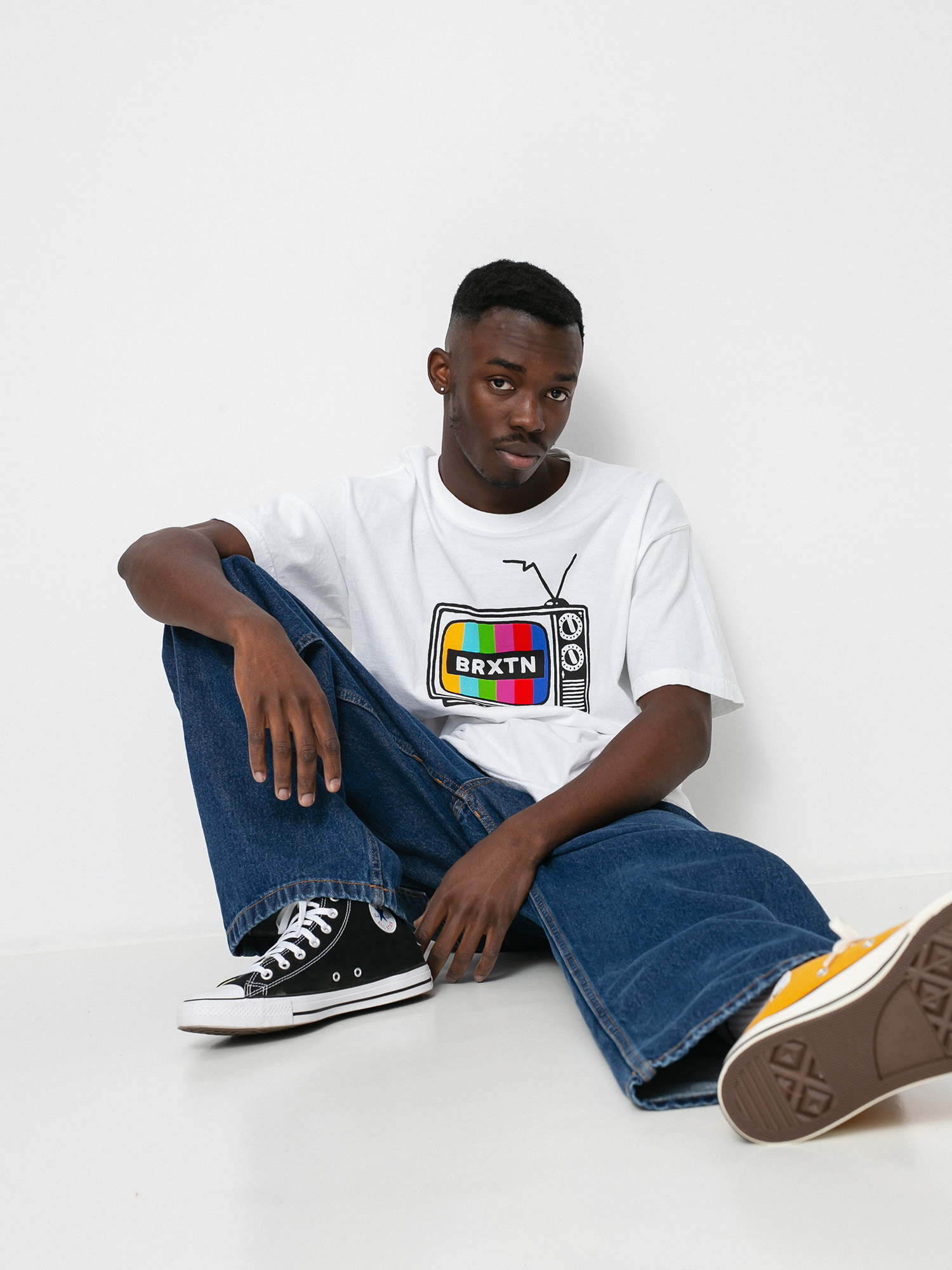 T-shirt Brixton Service Stt (white garment dye)
