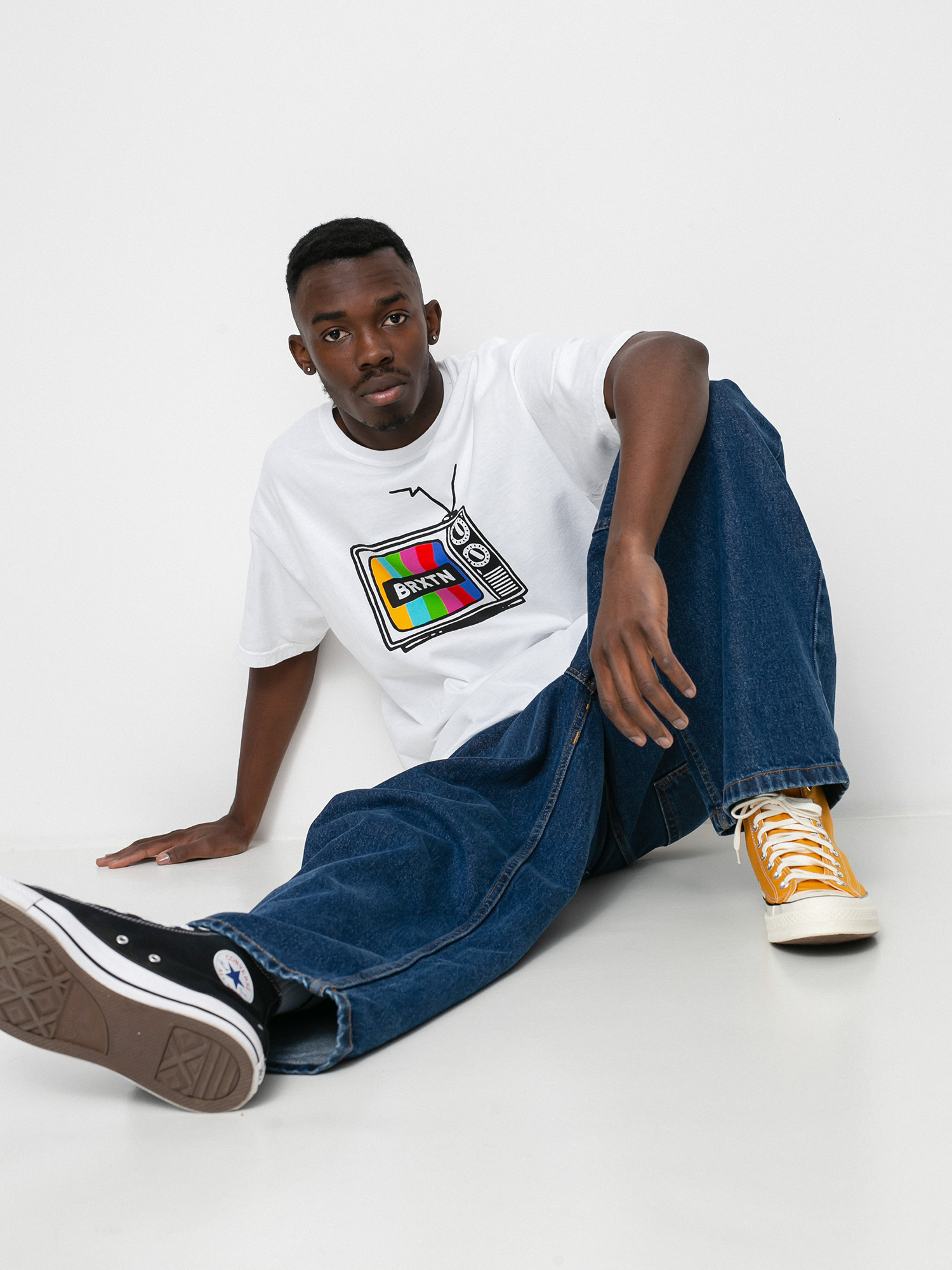 T-shirt Brixton Service Stt (white garment dye)
