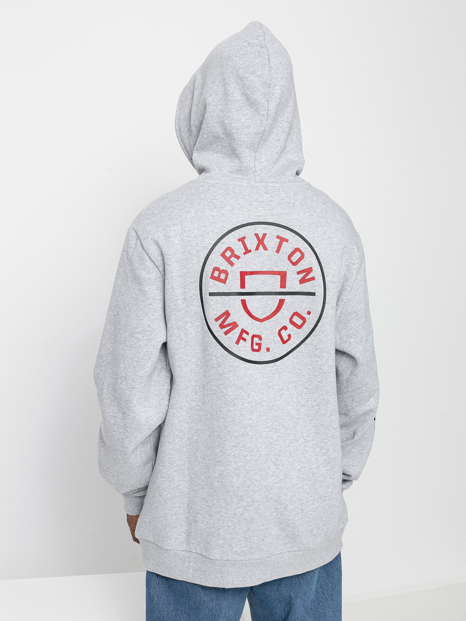 Bluza z kapturem Brixton Crest HD (heather grey/red)