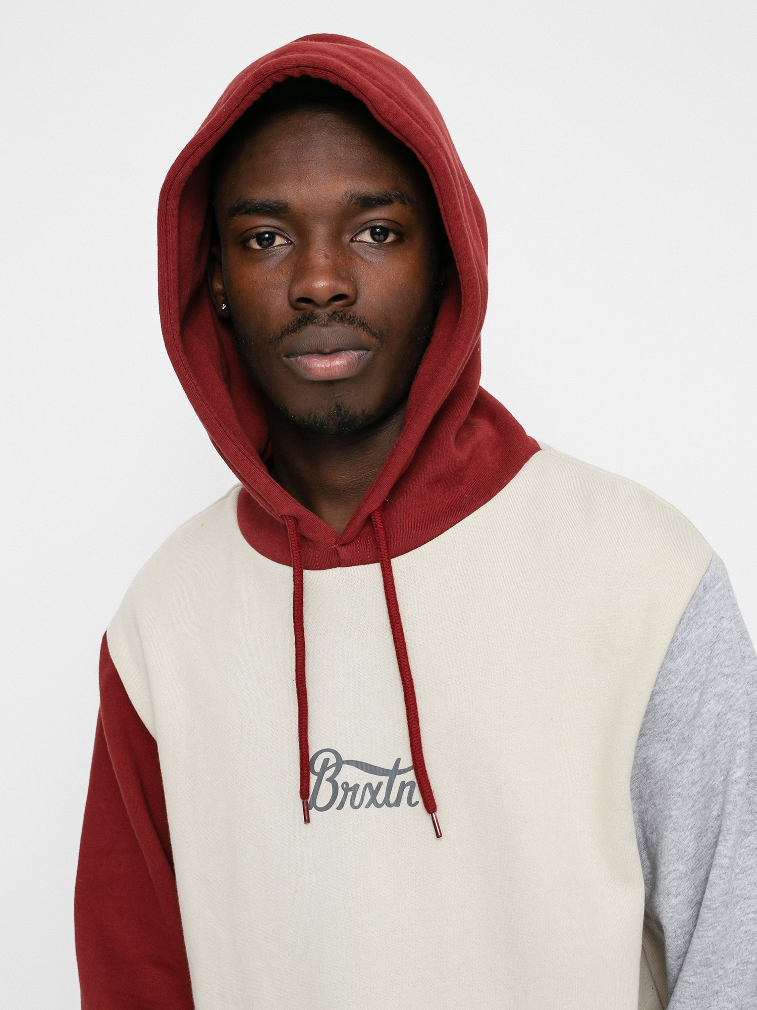 Bluza z kapturem Brixton Stith HD (heather grey/dark brick)