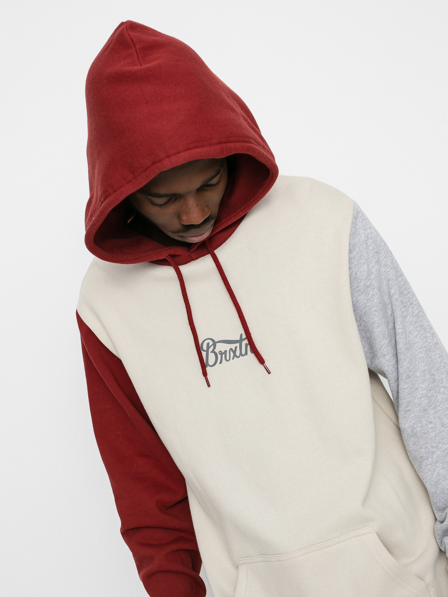 Bluza z kapturem Brixton Stith HD (heather grey/dark brick)
