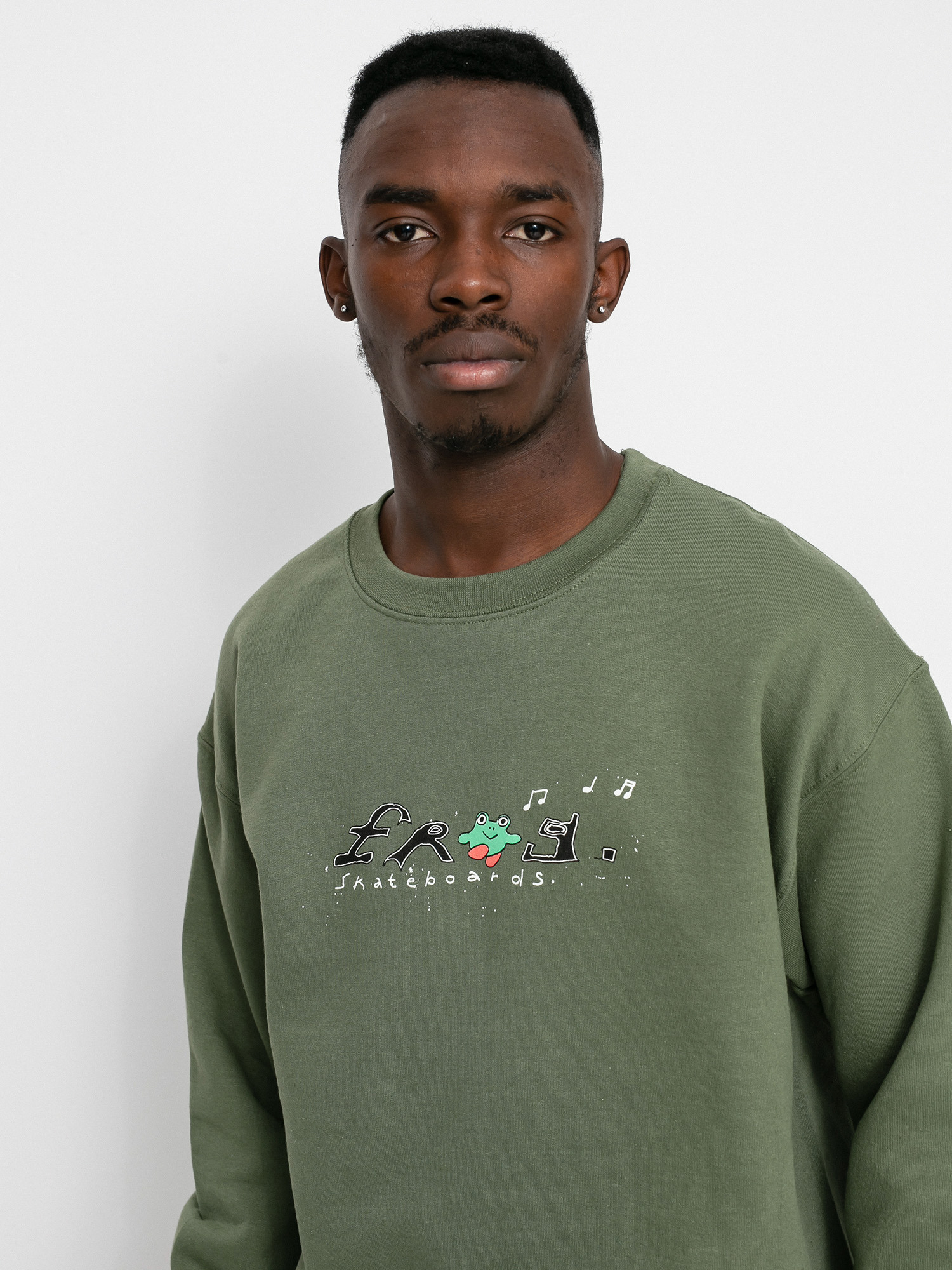 Bluza Frog Skateboards Happy Frog (olive green)