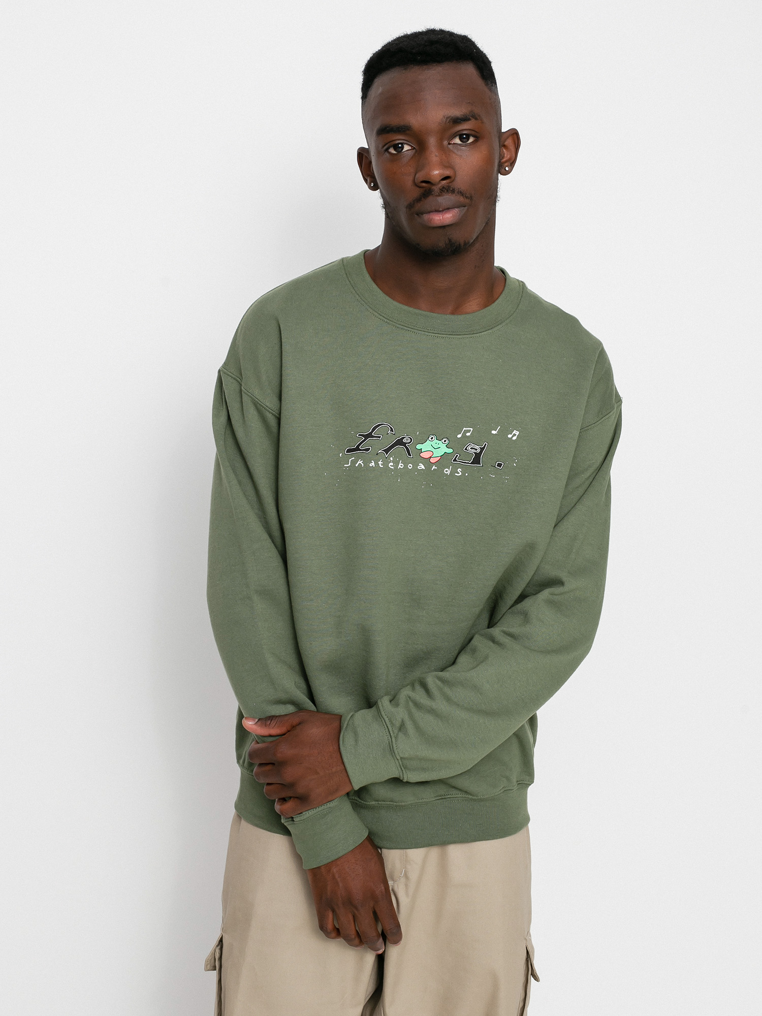 Bluza Frog Skateboards Happy Frog (olive green)