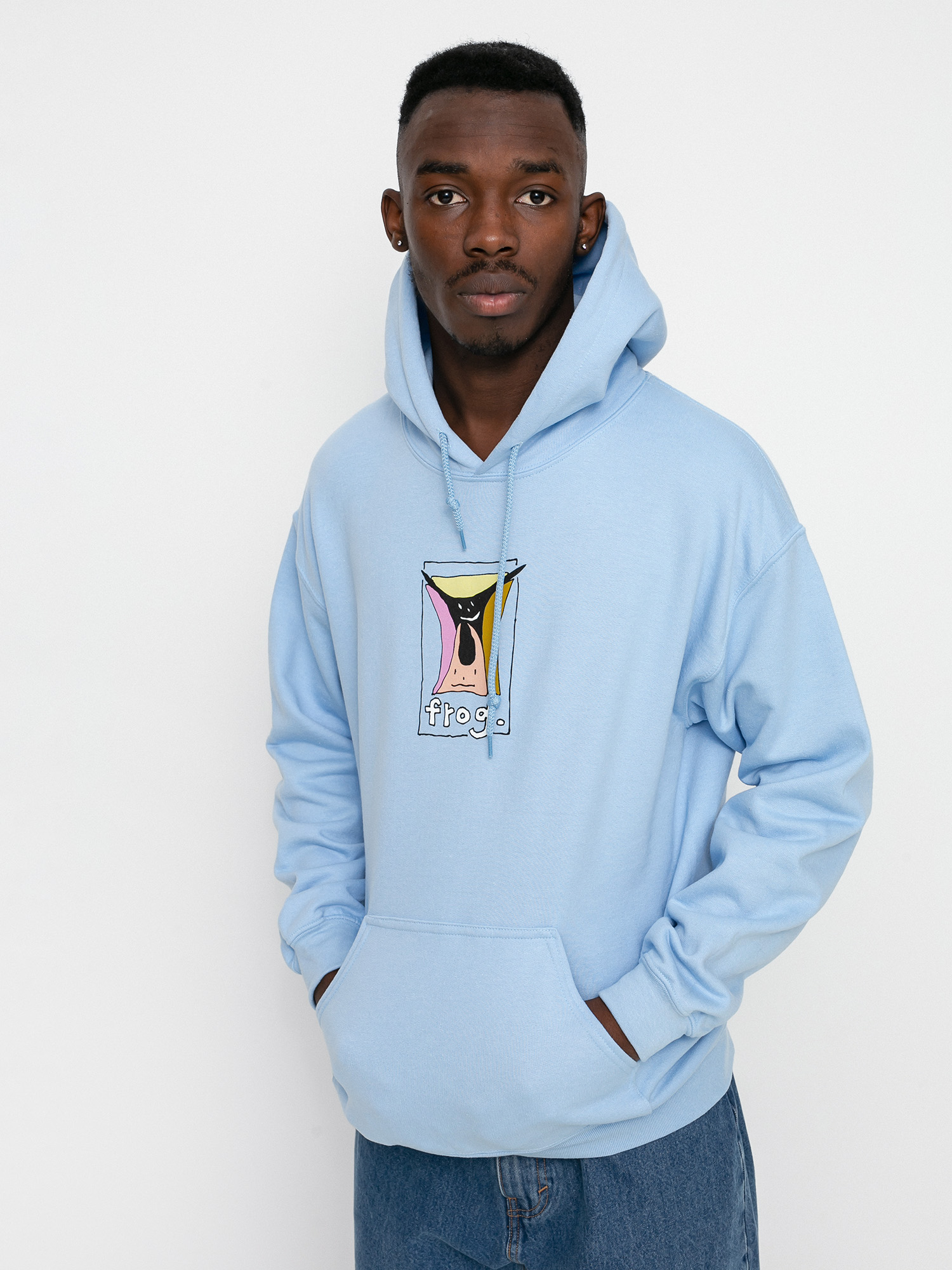 Bluza z kapturem Frog Skateboards Jumpy Punk Logo HD (light blue)