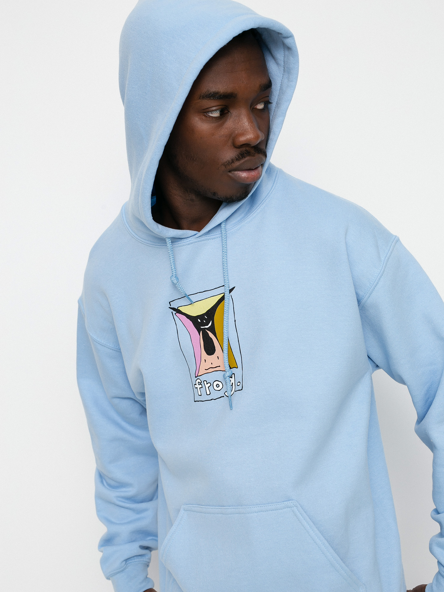 Bluza z kapturem Frog Skateboards Jumpy Punk Logo HD (light blue)