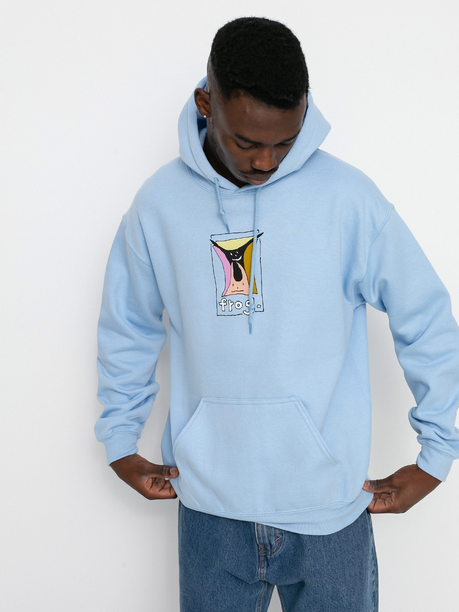 Bluza z kapturem Frog Skateboards Jumpy Punk Logo HD (light blue)