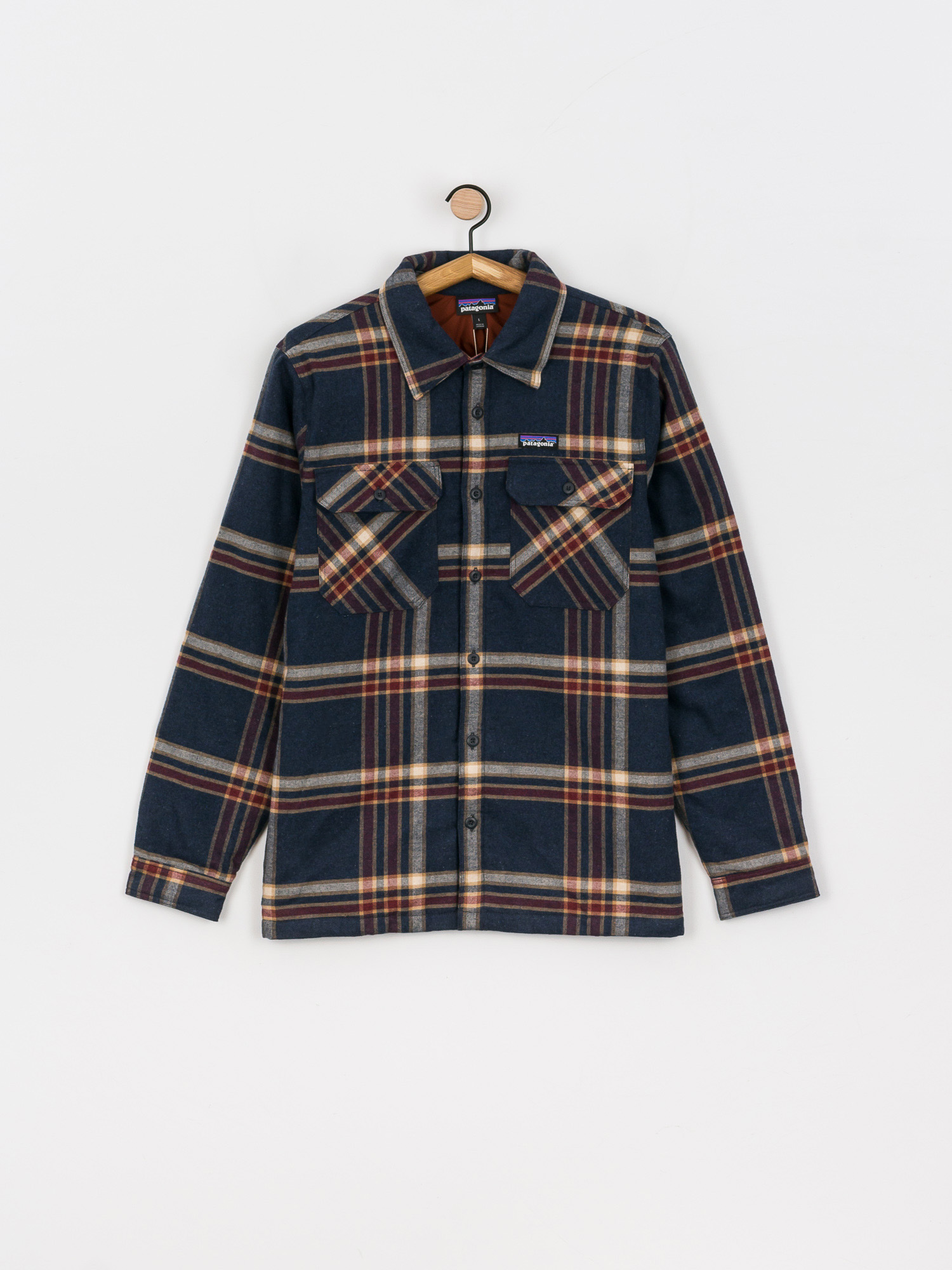 Kurtka Patagonia Insulated Organic Cotton Fjord Flannel (growlers plaid/smolder blue)