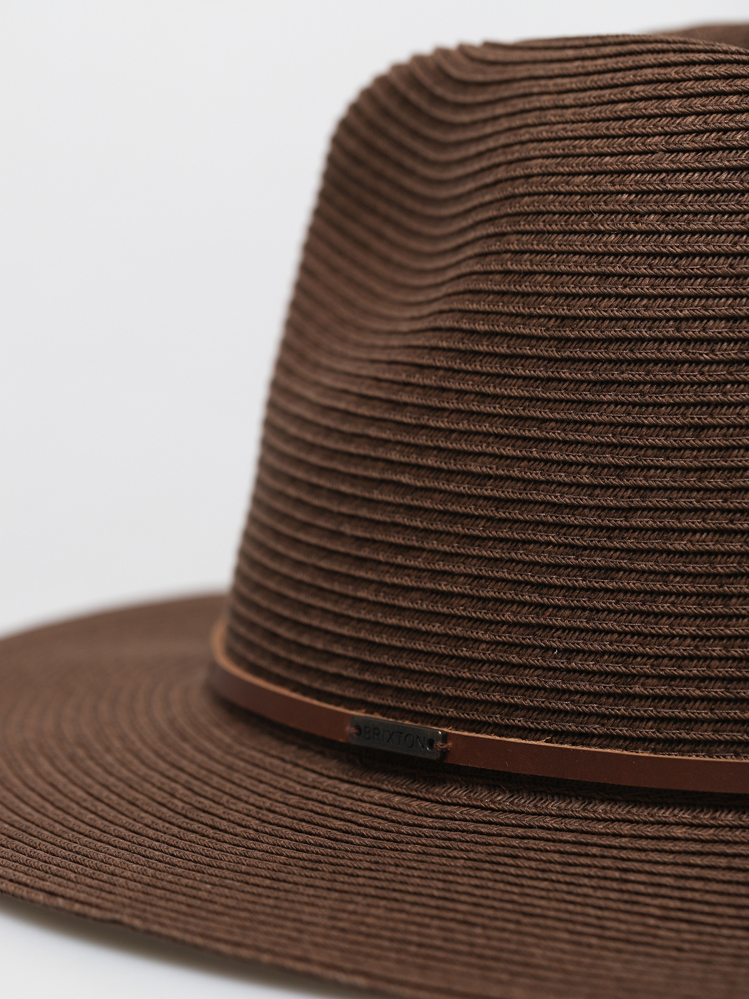 Kapelusz Brixton Wesley Straw Packable Fedora (dark brown)