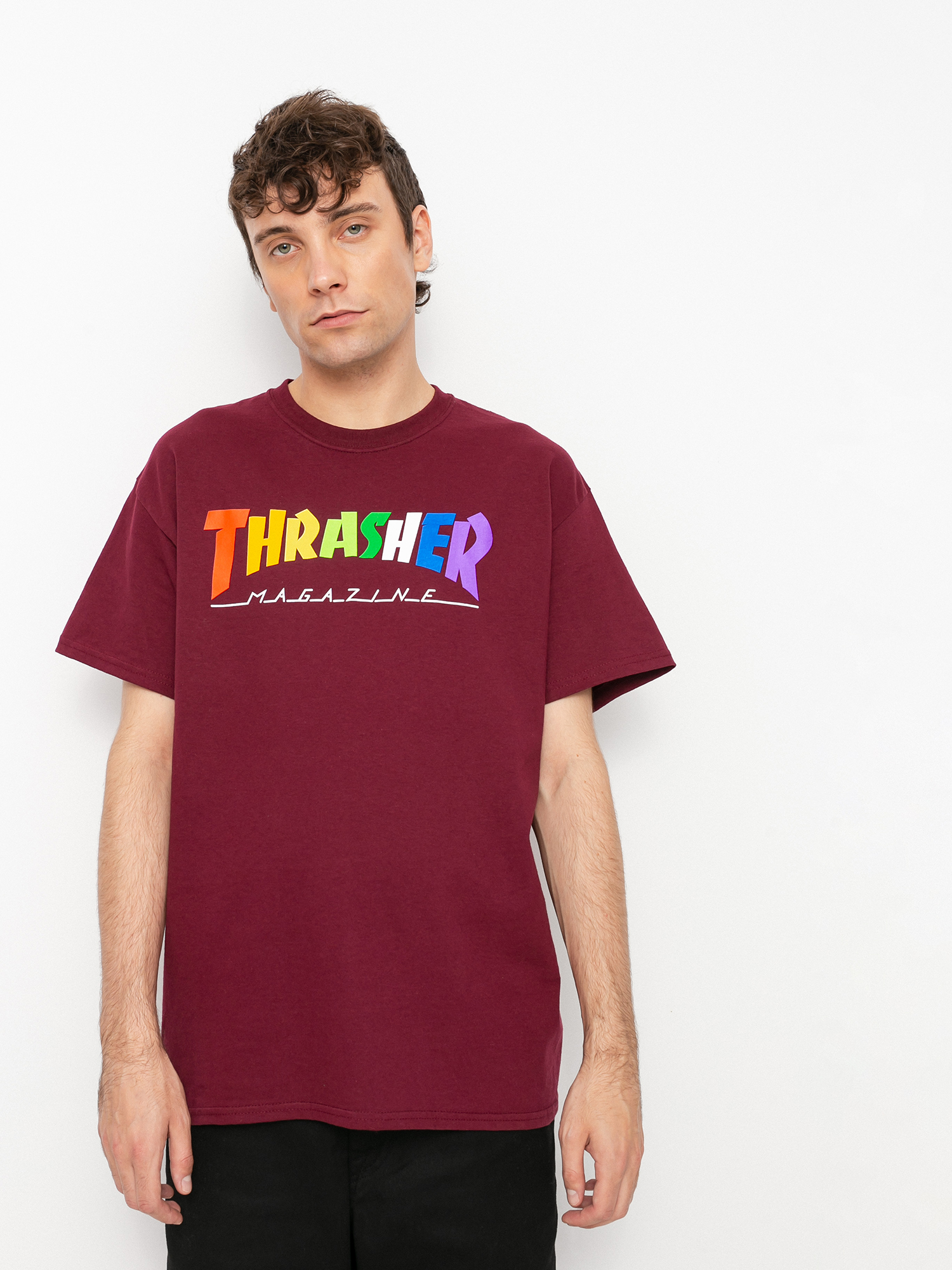 T-shirt Thrasher Rainbow Mag (maroon)