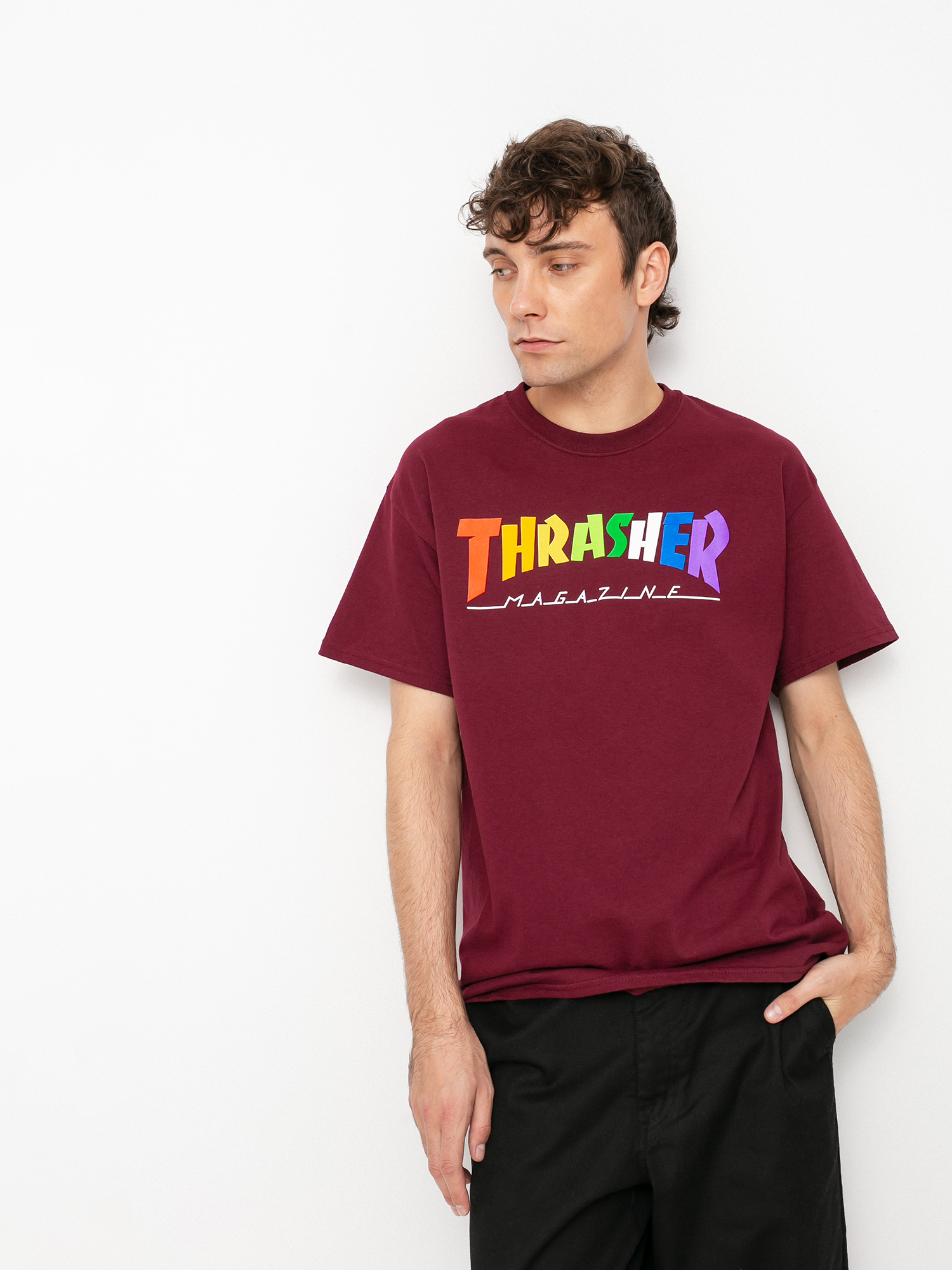 T-shirt Thrasher Rainbow Mag (maroon)