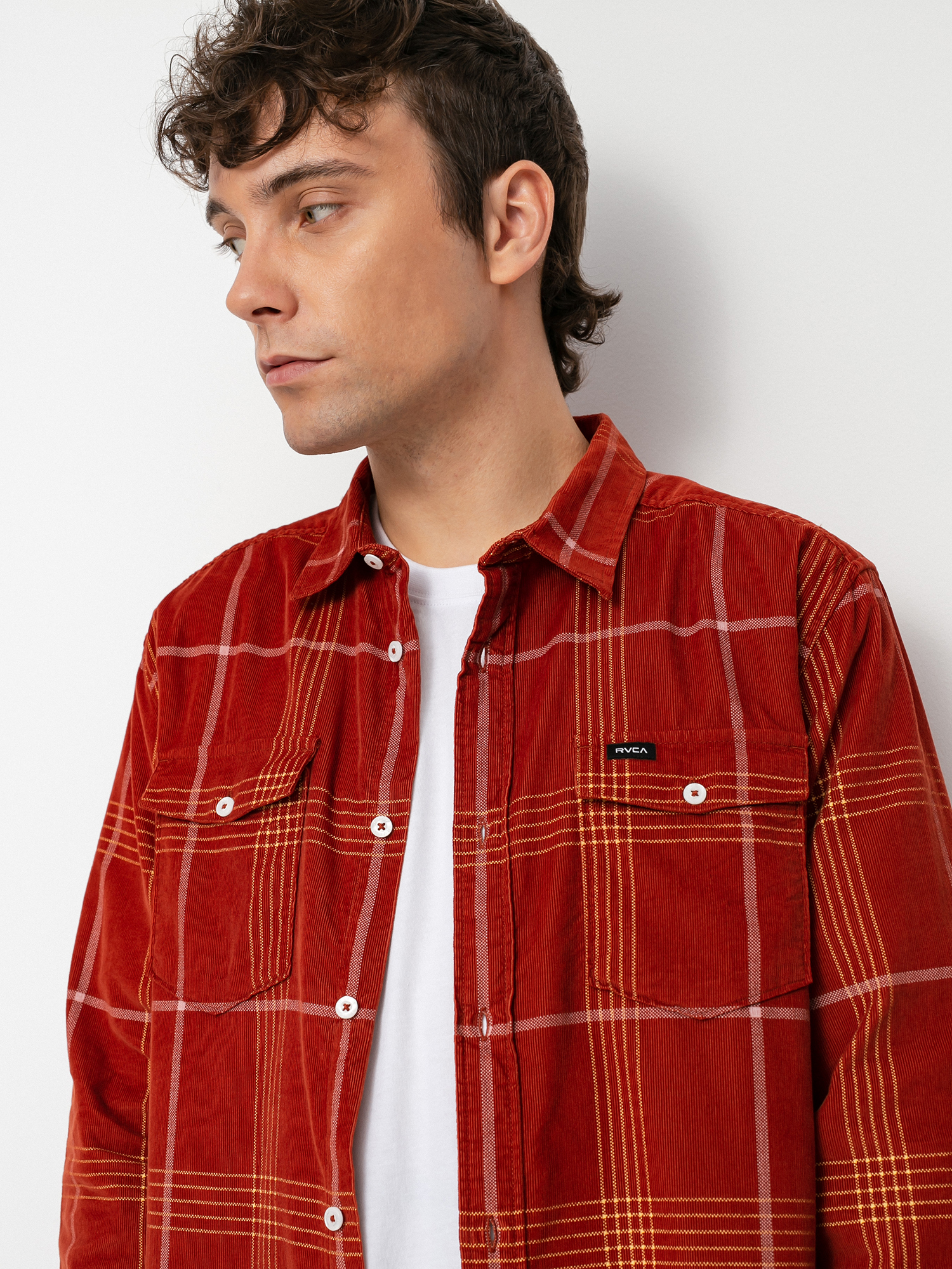 Koszula RVCA Blues Walk Cord Ls (brick red)