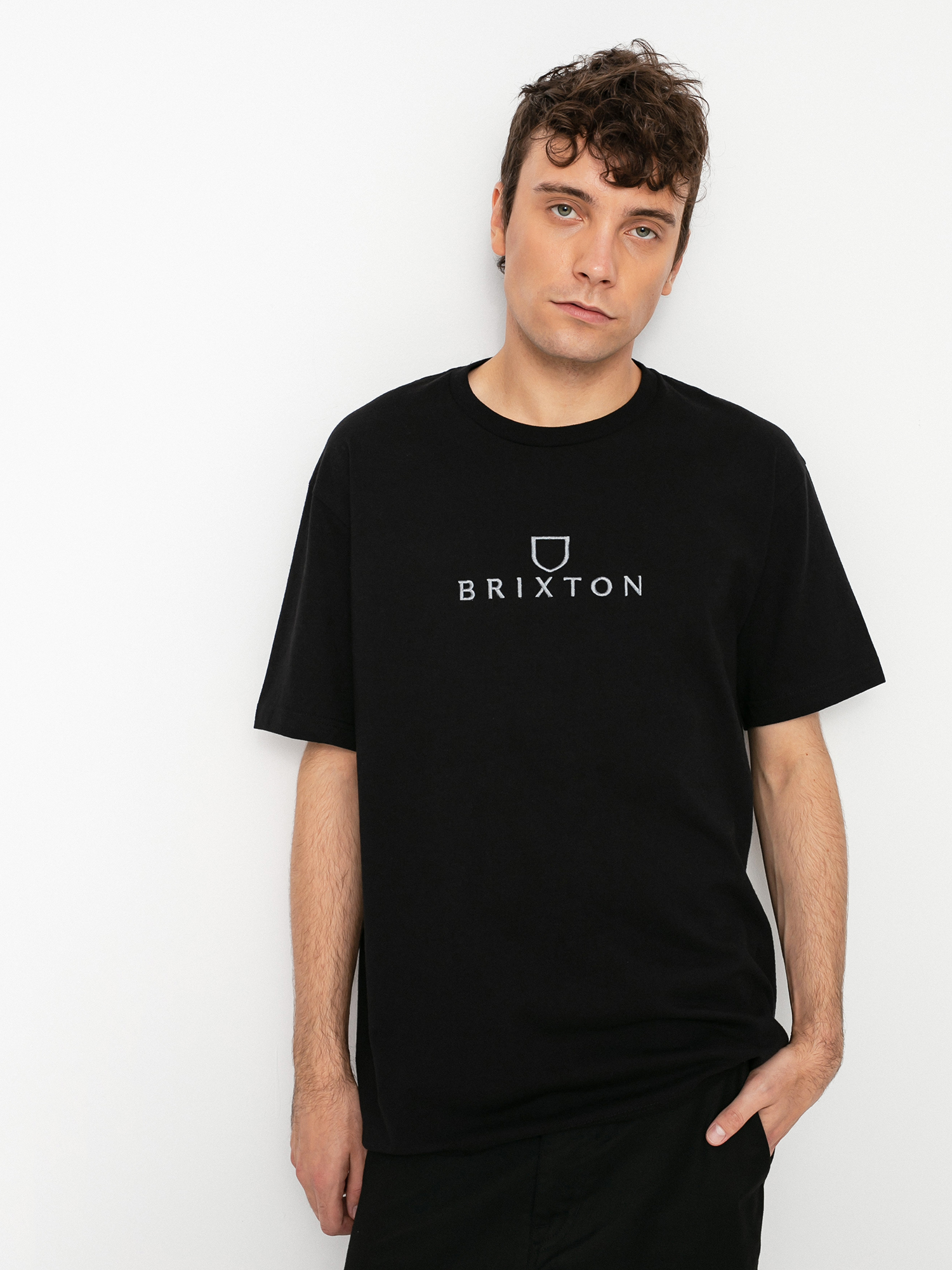 T-shirt Brixton Alpha Thread Stt (black/grey)