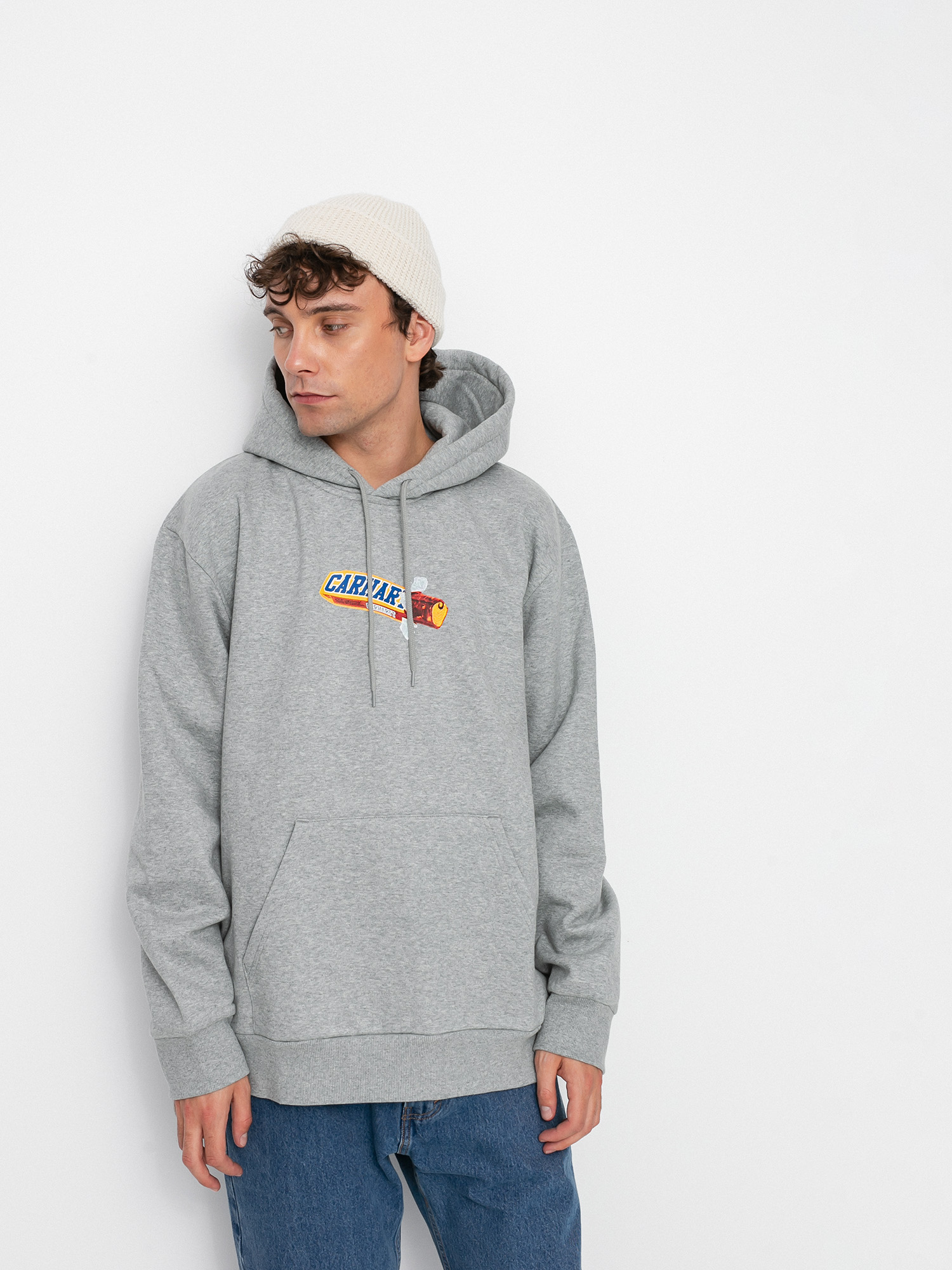 Bluza Carhartt WIP Hooded Chocolate Bar Sweat (grey heather)