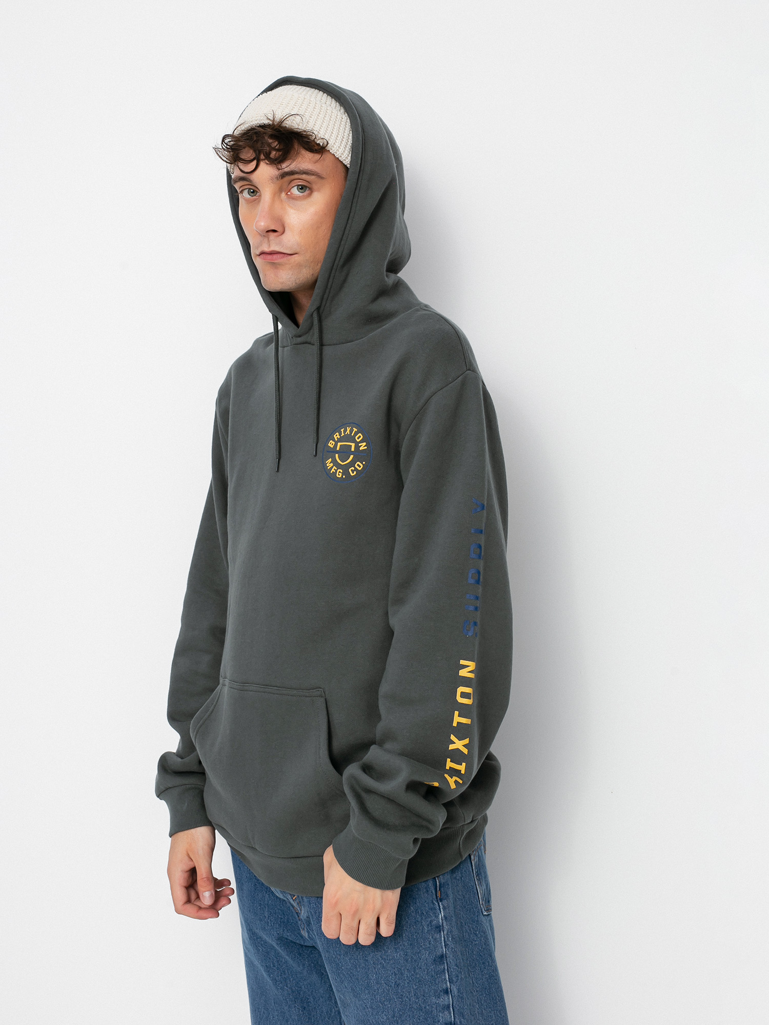 Bluza z kapturem Brixton Crest HD (evergreen)