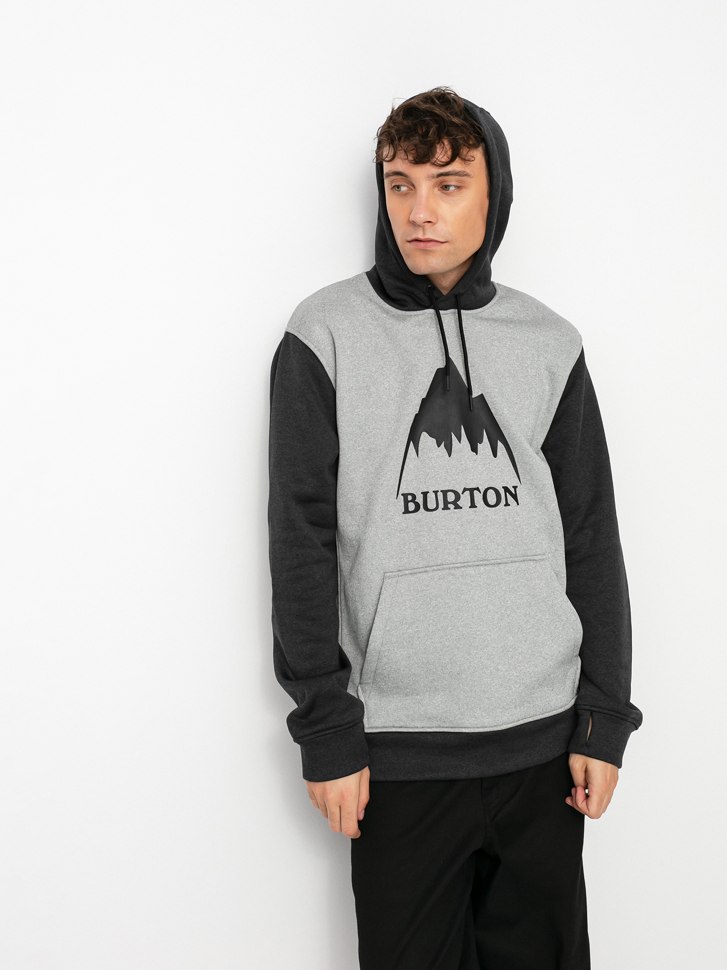 Męska Bluza aktywna Burton Oak HD (gray heather/true black)