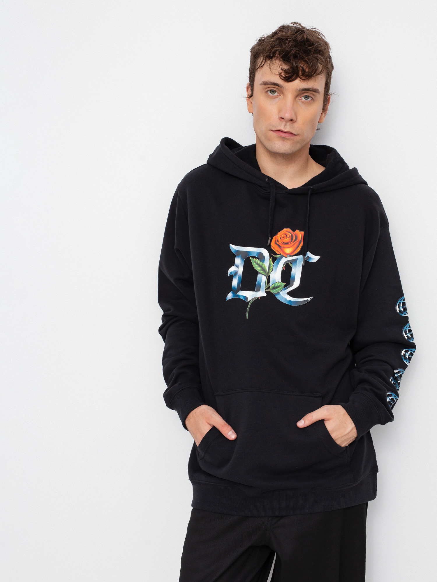 Bluza z kapturem DC Chrome Rose (black)