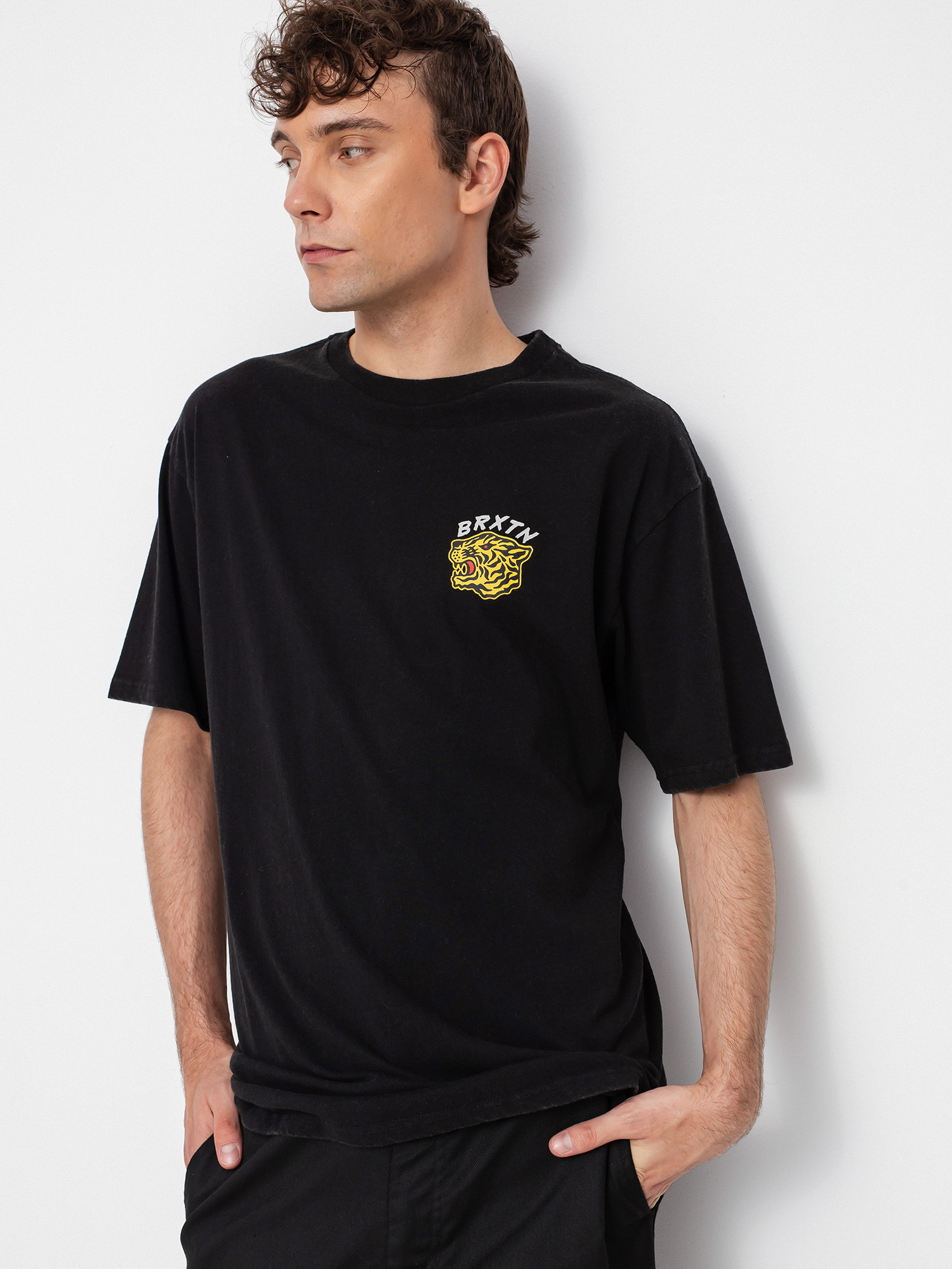 T-shirt Brixton Kit Stt (black worn wash)