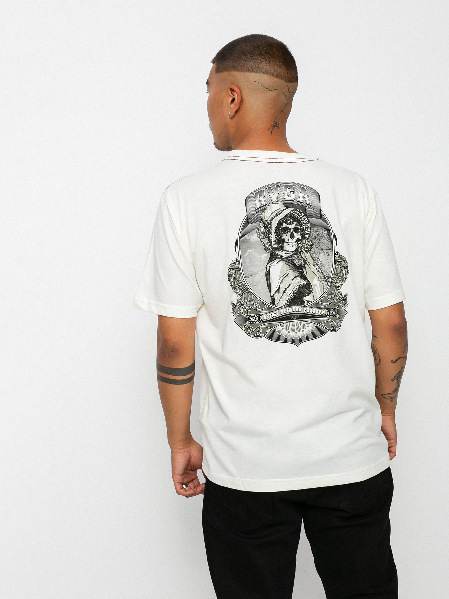T-shirt RVCA Skull Bonnet (antique white)