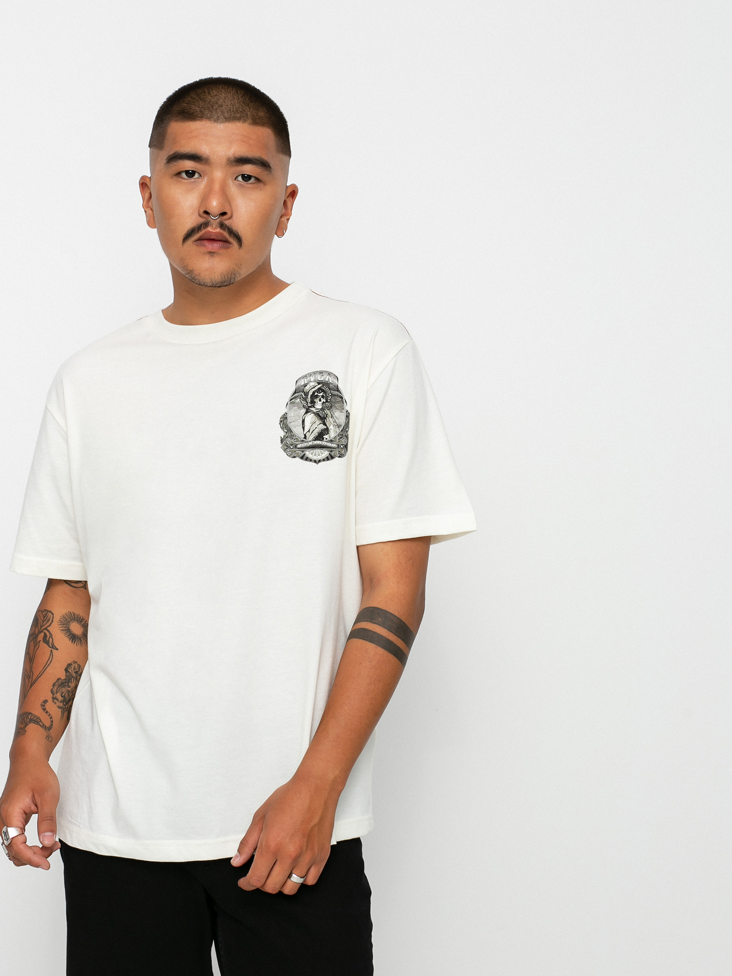 T-shirt RVCA Skull Bonnet (antique white)