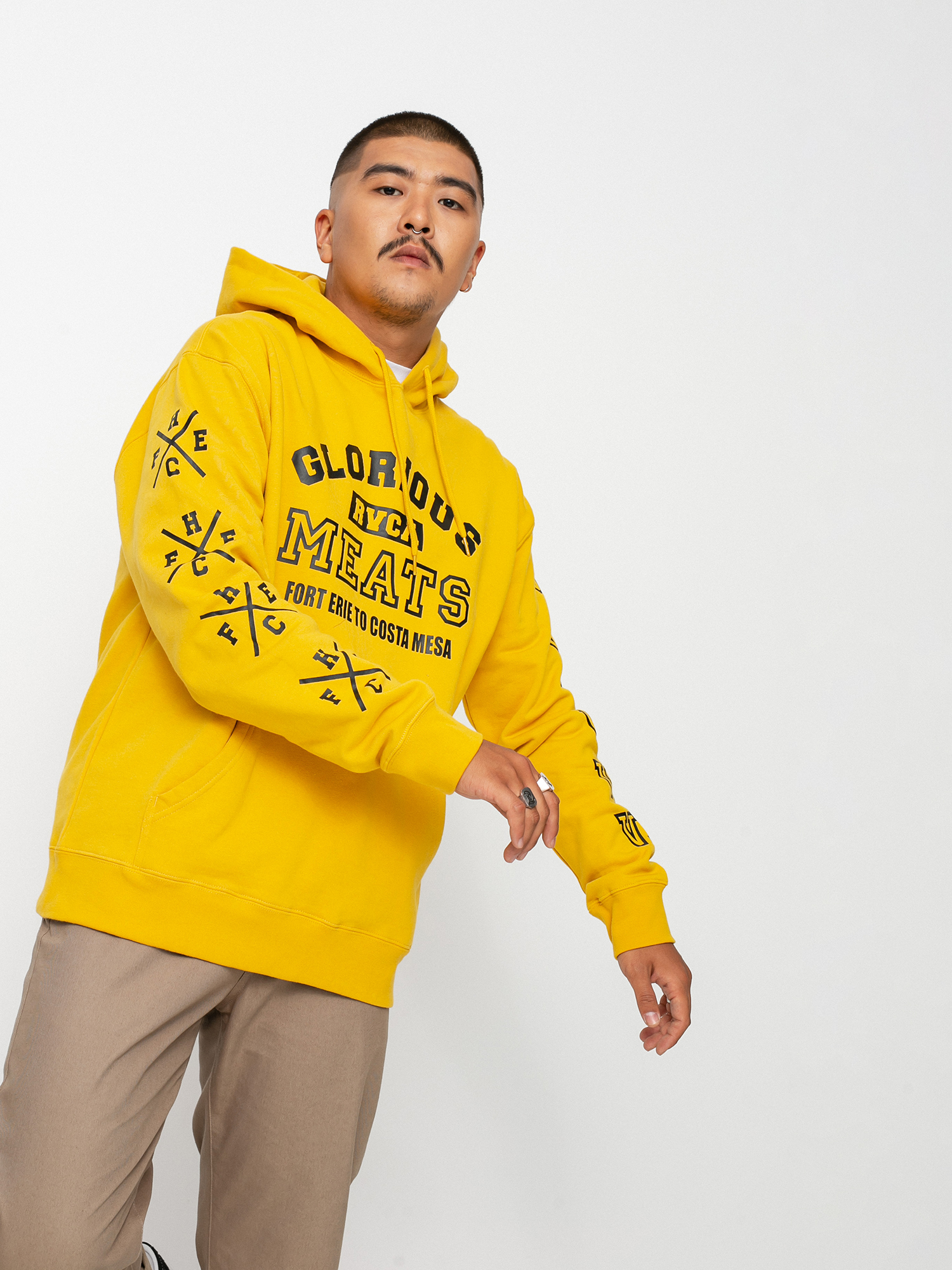 Bluza z kapturem RVCA Matty HD (gold)