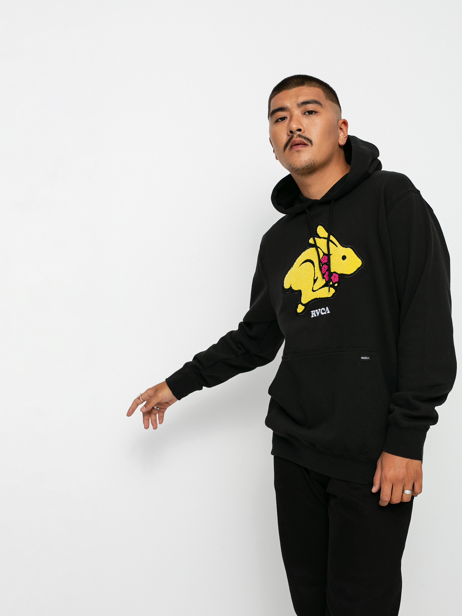 Bluza z kapturem RVCA Evan Mock Rabbit HD (black)