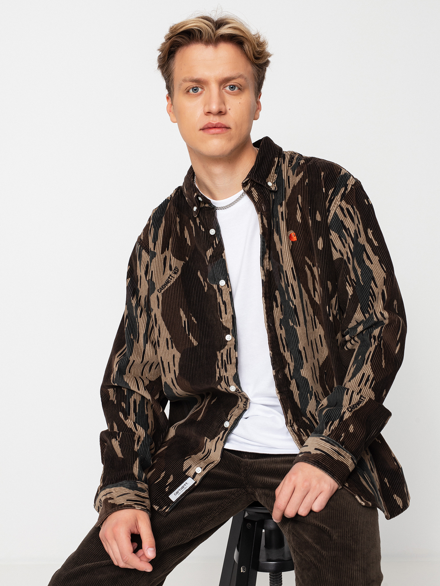 Koszula Carhartt WIP Madison Cord (camo unite/copperton)