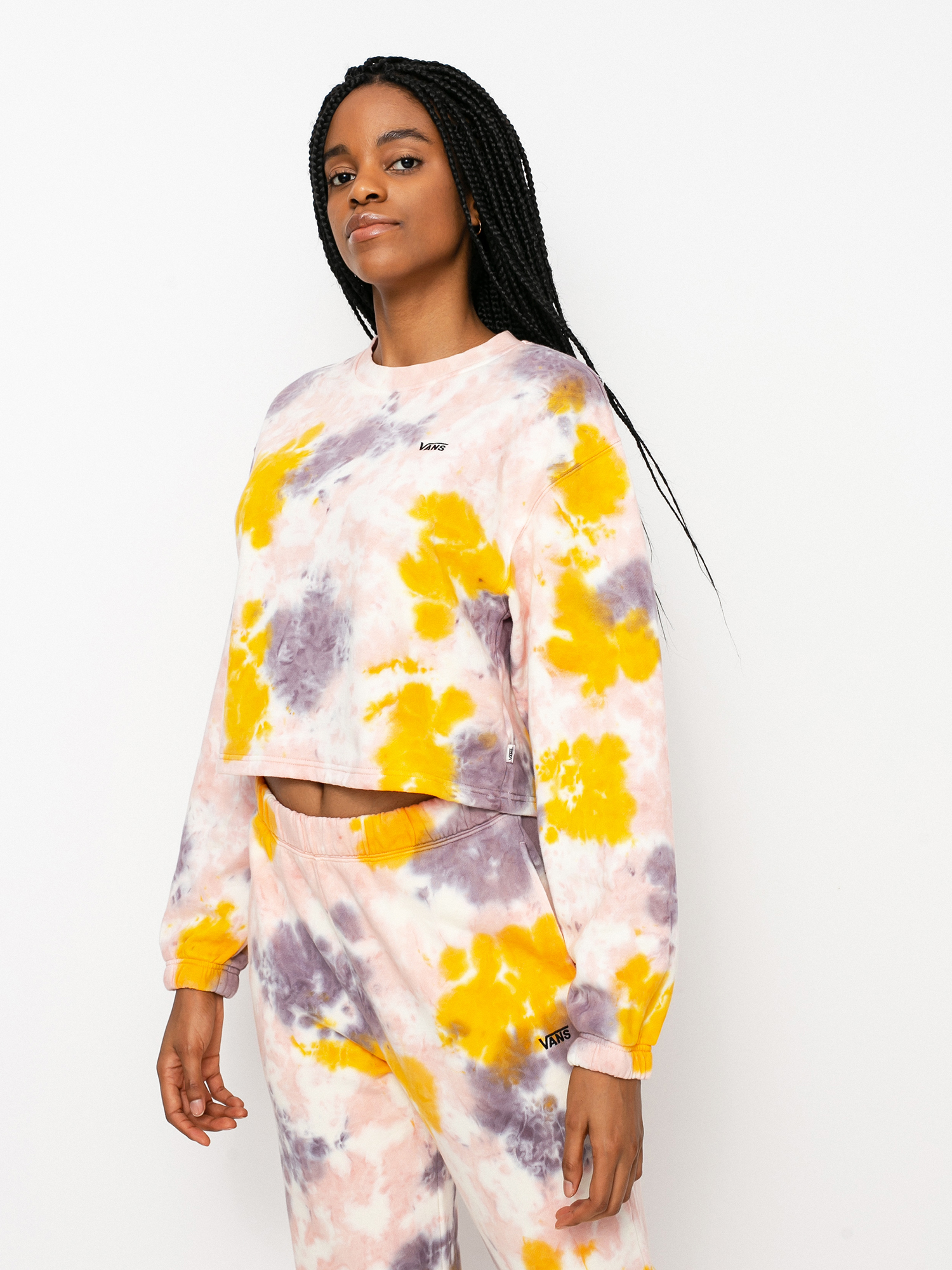 Bluza Vans Grunge Wash Crop Crew Wmn (purple dove)